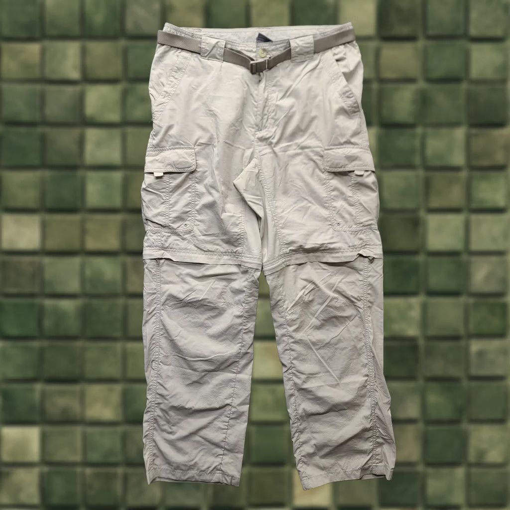 Vintage Columbia Pants Mens M 32x31 Omni Dry Convertible Cargo Pocket Beige Nylon Regular Fit Pants Size US 31 - 1 Thumbnail
