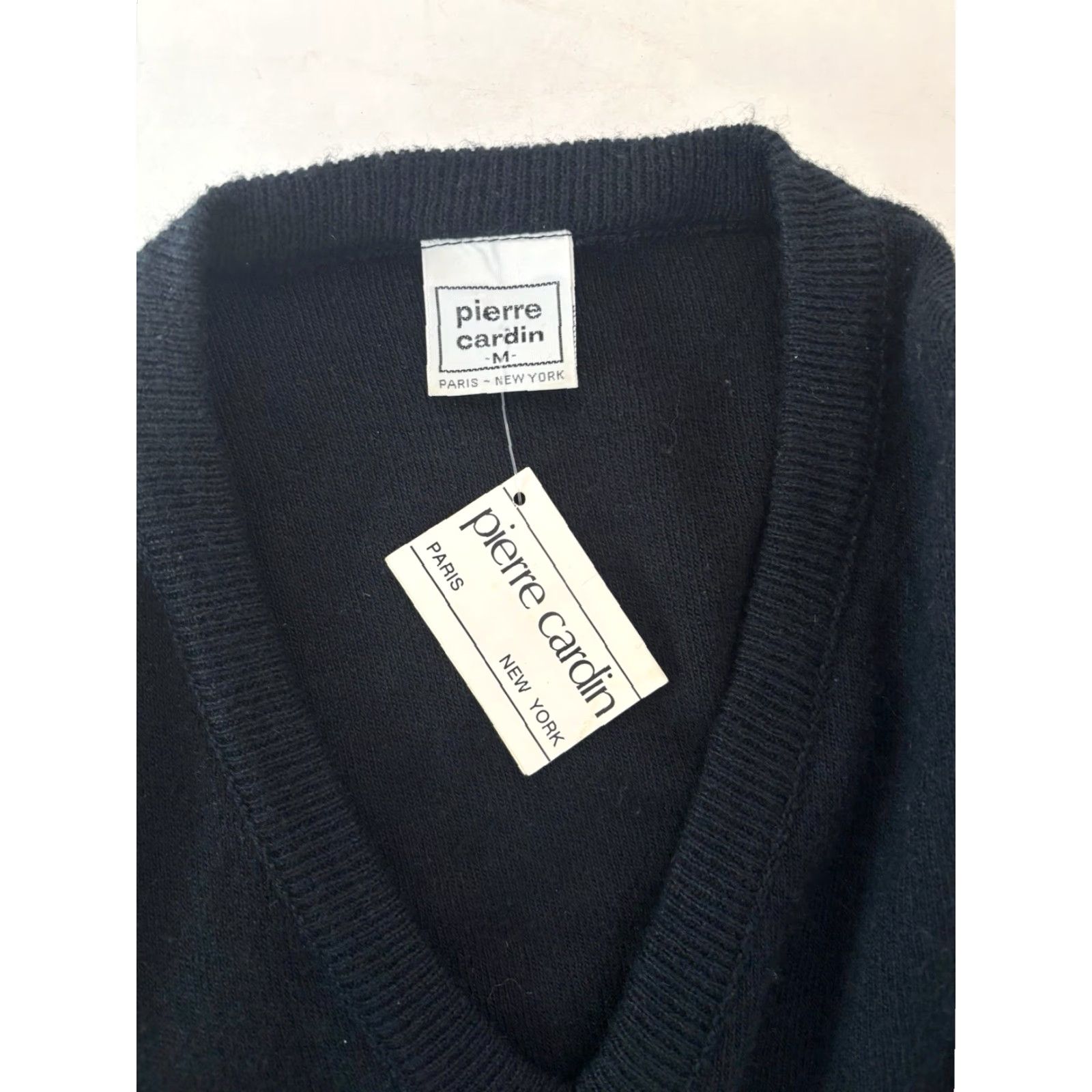Pierre Cardin VINTAGE Pierre Cardin V-Neck Sweater Mens M Black 80s USA Made NWT Deadstock Embroidered Chest Logo Size US M / EU 48-50 / 2 - 5 Thumbnail