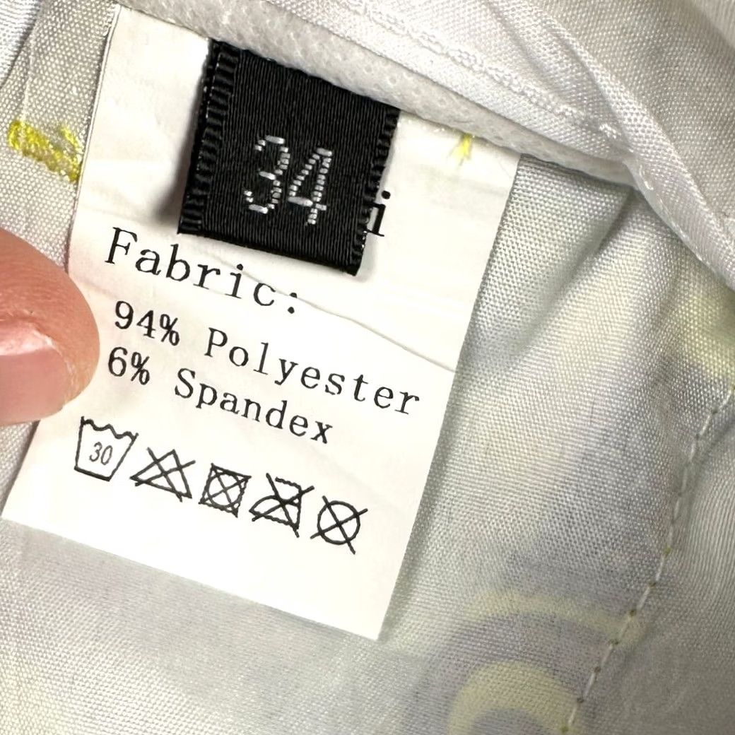 Vintage Hreski Shorts Mens 34 Yellow Paisley Performance Chino Golf Stretch Pockets NEW Size US 34 / EU 50 - 3 Thumbnail