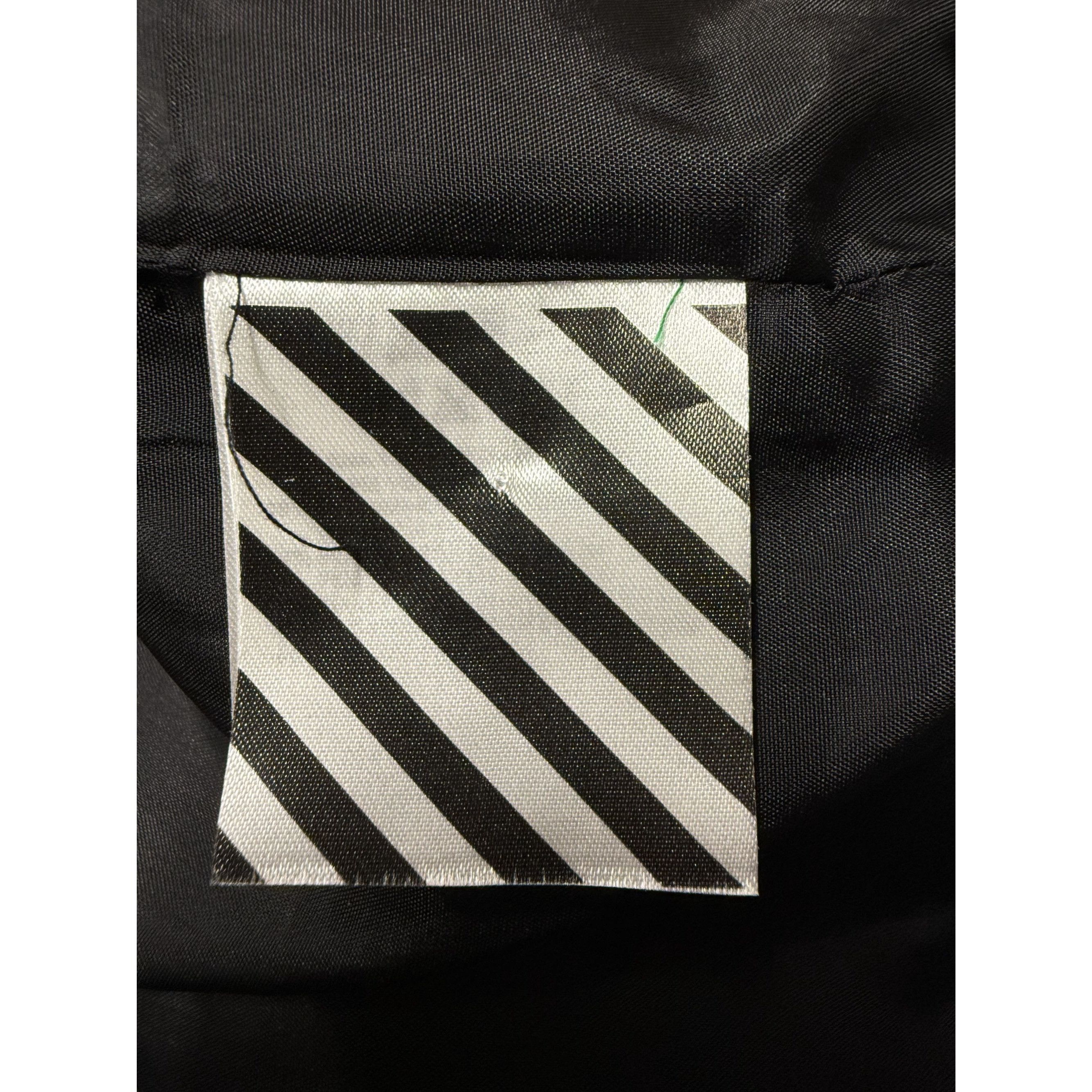 Off-White Off-White Black & White Striped Varsity Jacket S Virgin Wool Size S / US 4 / IT 40 - 10 Thumbnail