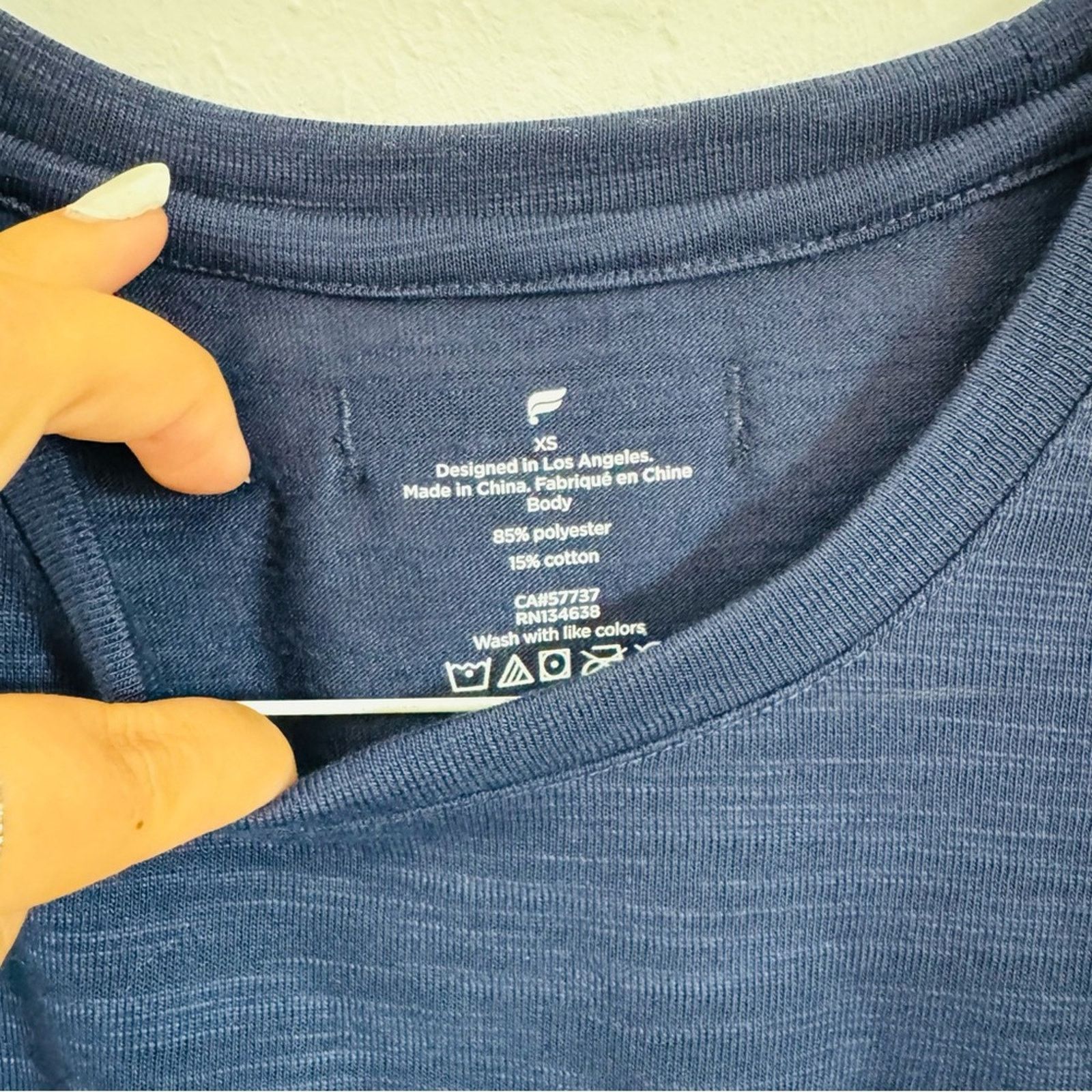 Fabletics MENS FABLETICS Navy Blue Crew Neck Gym Active Tee Shirt Top Size US XS / EU 42 / 0 - 10 Thumbnail