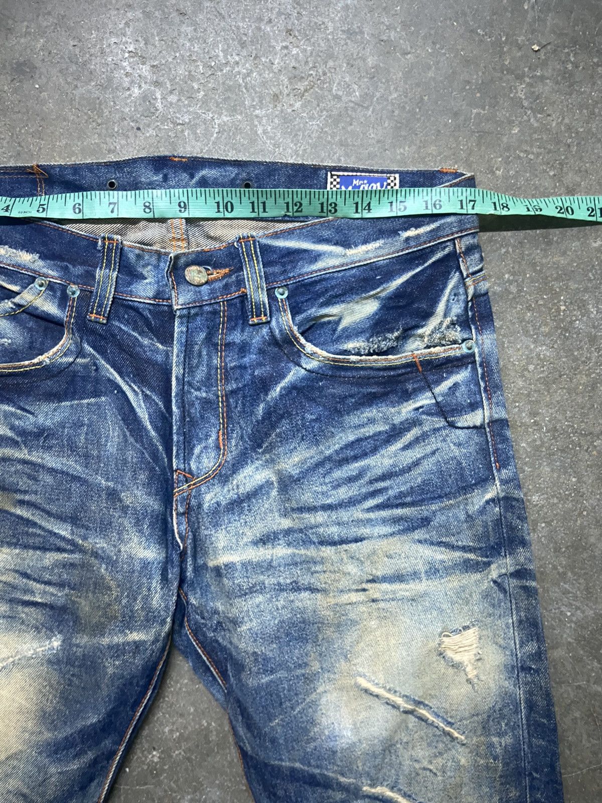 TOYS McCOY 🔥 Stain wash and distressed Mc Coy jeans Size US 34 / EU 50 - 11 Thumbnail