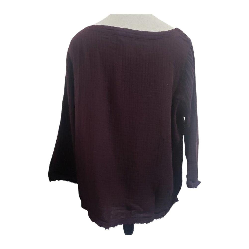 Eileen Fisher CT1676 Eileen Fisher Brown Lightweight Blouse M Size M / US 6-8 / IT 42-44 - 3 Thumbnail