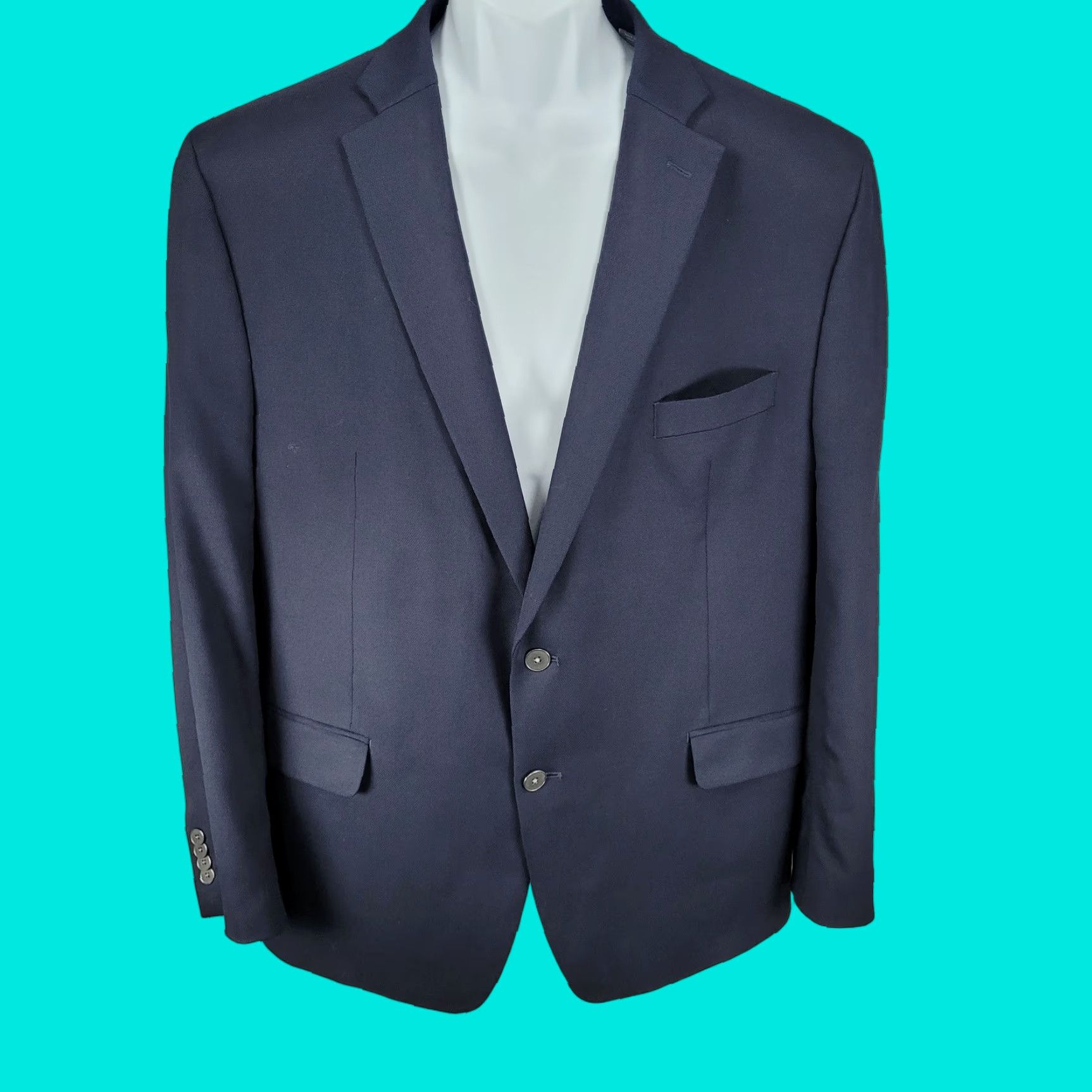 Michael Kors Michael Kors Navy Blue Blazer 2 Button Double Vented Notch Sport Coat Size 46R Size 46R - 1 Thumbnail
