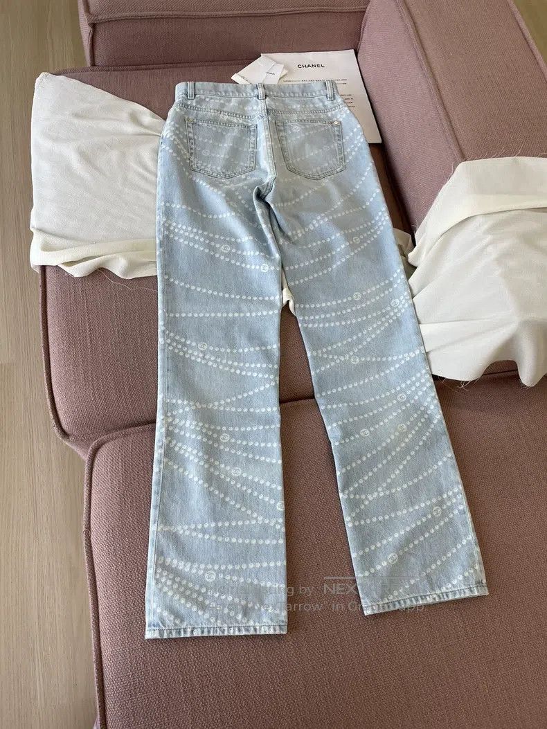 Chanel Chanel 25P popular light pearl chain jeans Size 25" / US 0 / IT 36 - 3 Thumbnail
