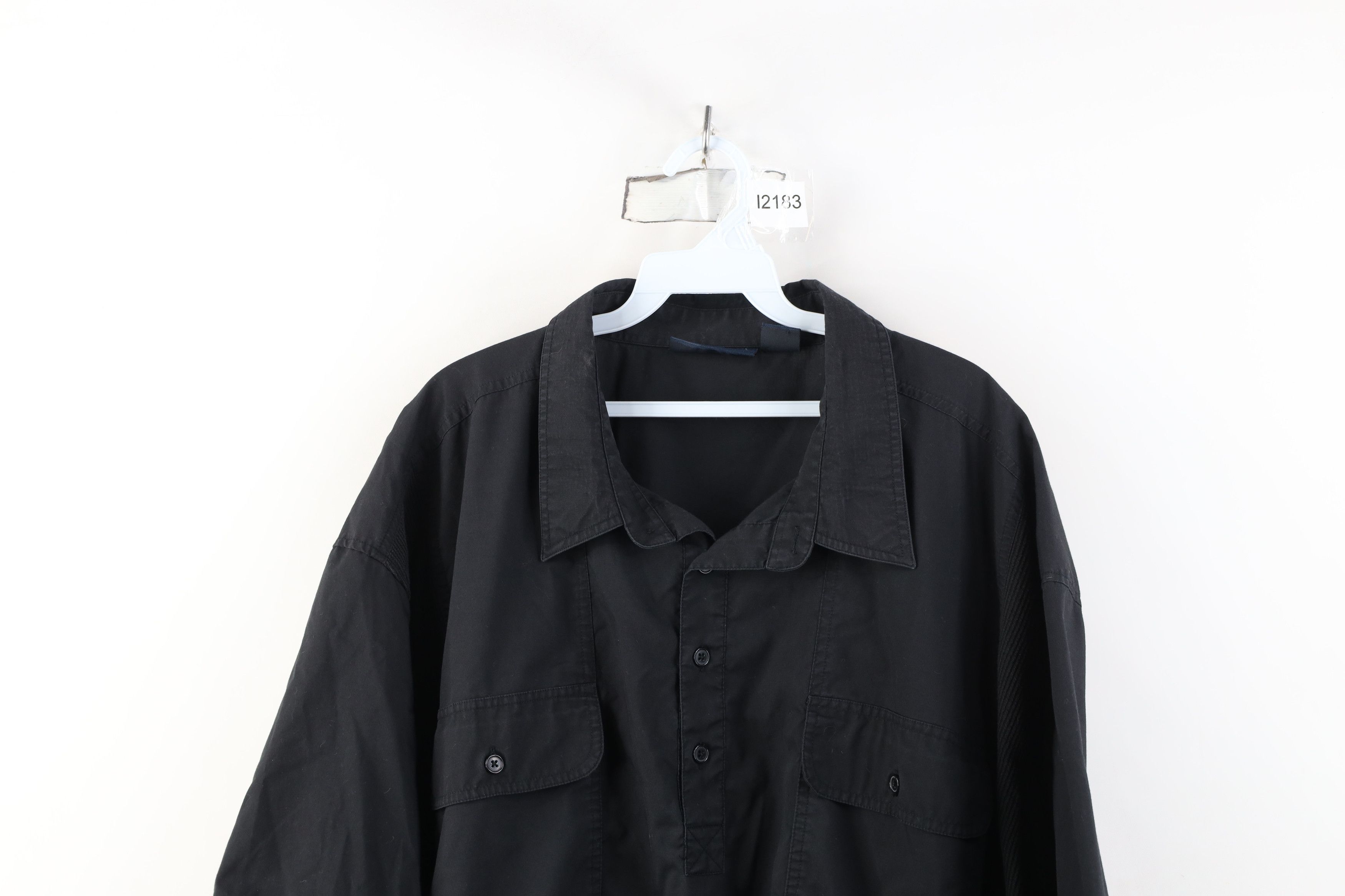 Vintage Vintage 90s Streetwear Collared Pullover Polo Shirt Black Size US XXL / EU 58 / 5 - 2 Thumbnail