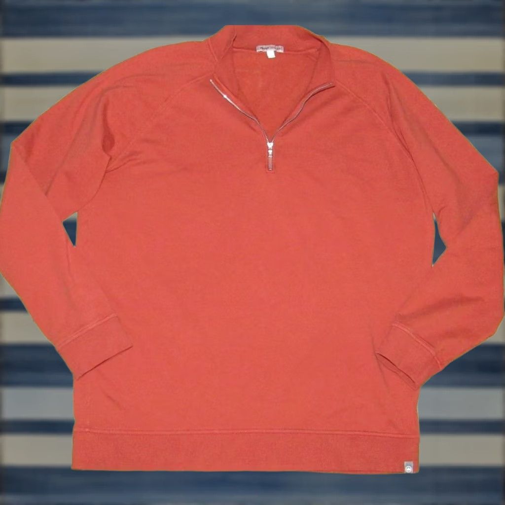 Peter Millar PETER MILLAR Burnt Orange Lava Wash 1/4 Zip Sweater Large Men's XL? Size US L / EU 52-54 / 3 - 1 Thumbnail