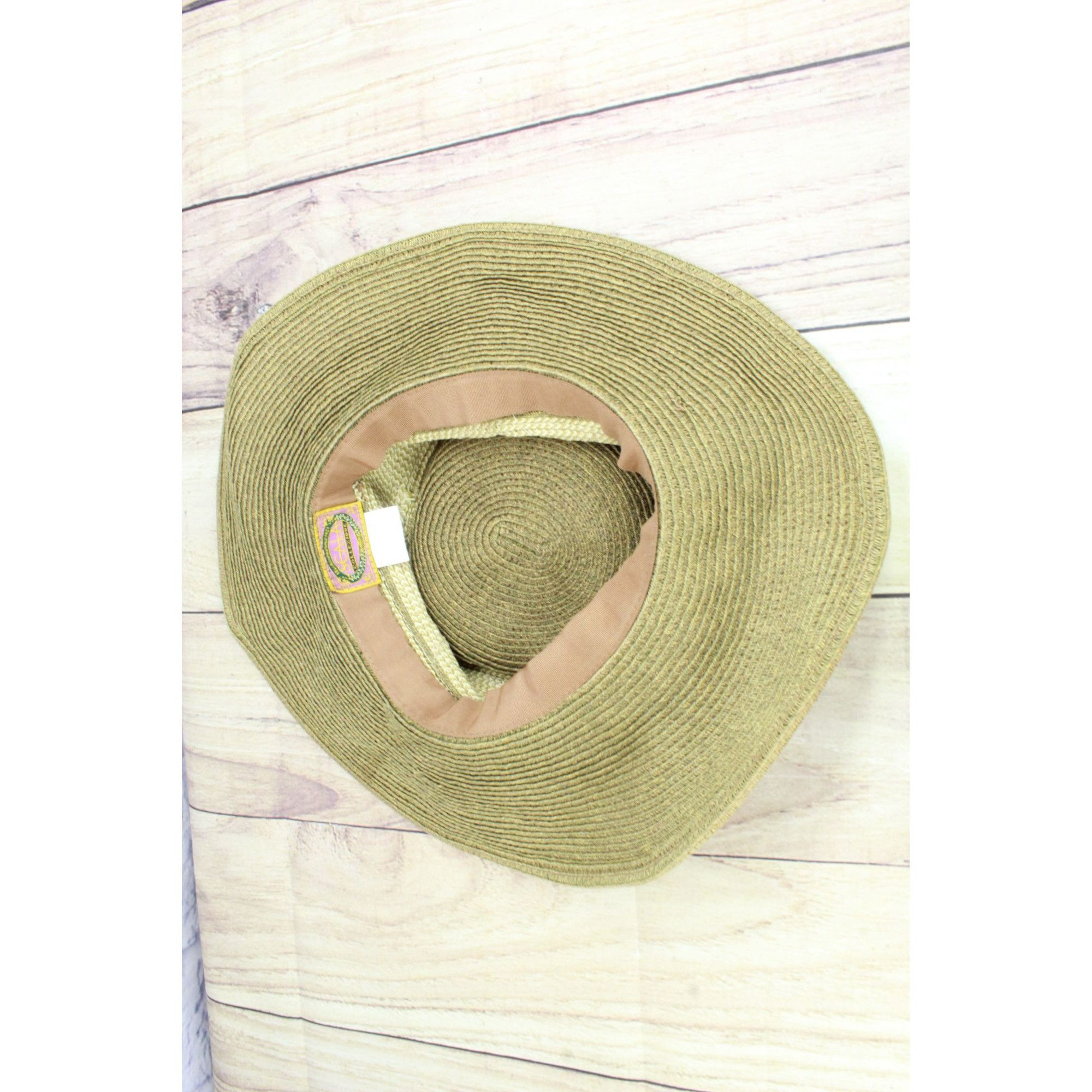Other Scala Tan 100% Paper Wide Brim Summer Sun Beach Hat Size ONE SIZE - 3 Thumbnail