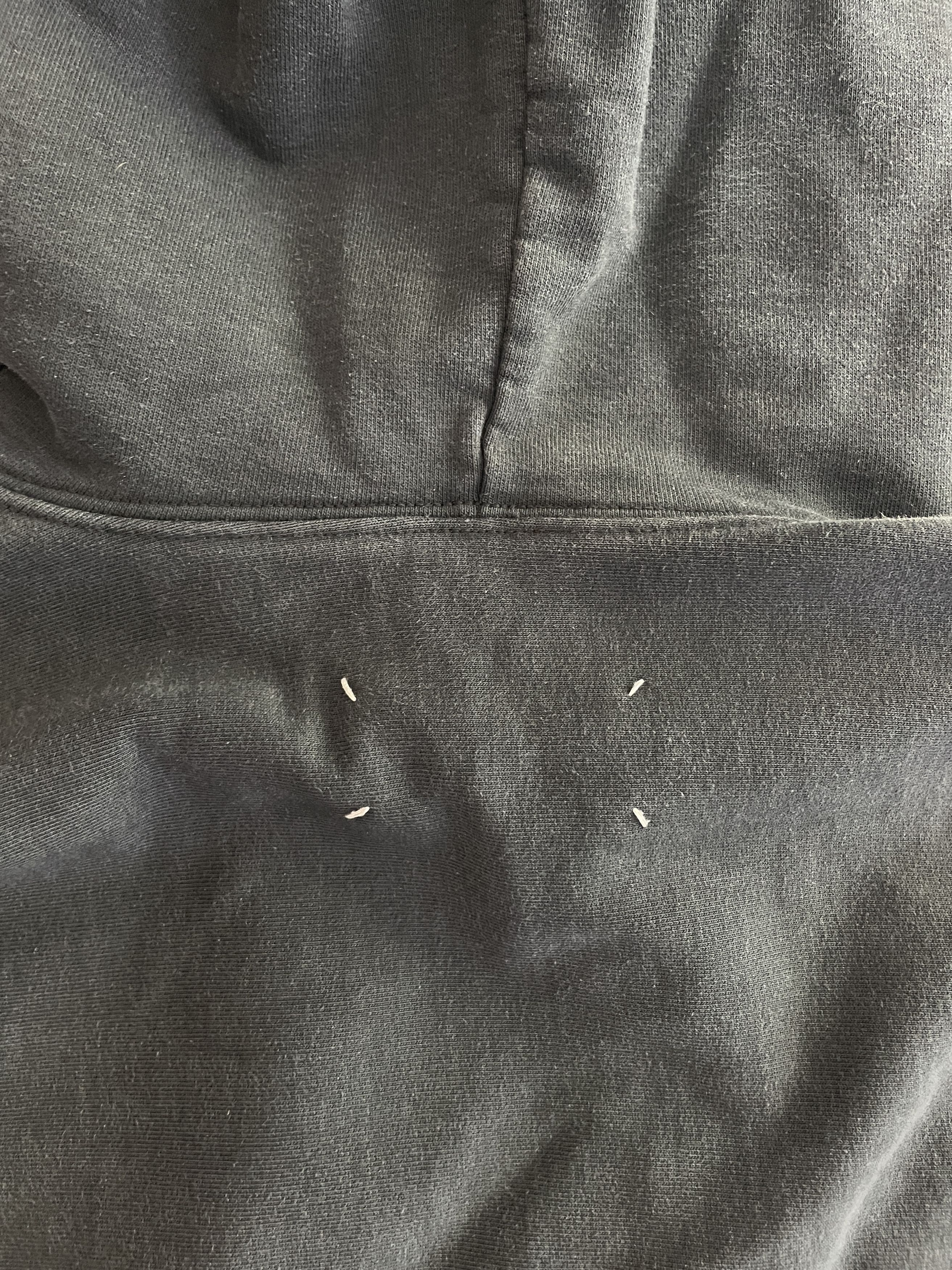 Maison Margiela Distressed and faded hoodie with margiela lace belt as cord Size US L / EU 52-54 / 3 - 6 Thumbnail