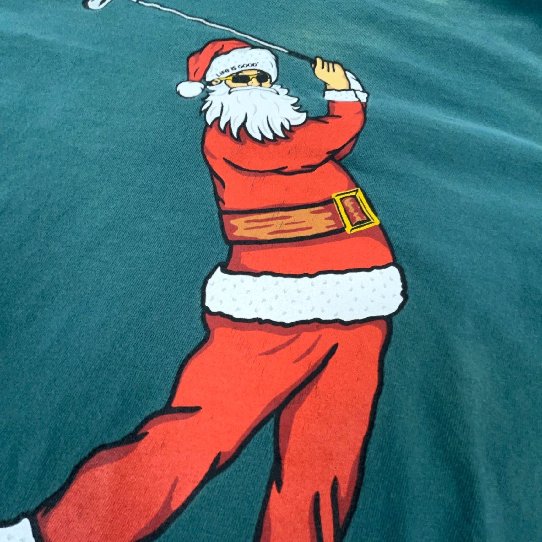 Life is Good VINTAGE Life is Good Crusher Tee Shirt Men M Green Santa Claus Christmas Graphic Print Crew Neck Long Sleeve Regular Fit Cotton T-Shirt Mens Size US M / EU 48-50 / 2 - 5 Thumbnail