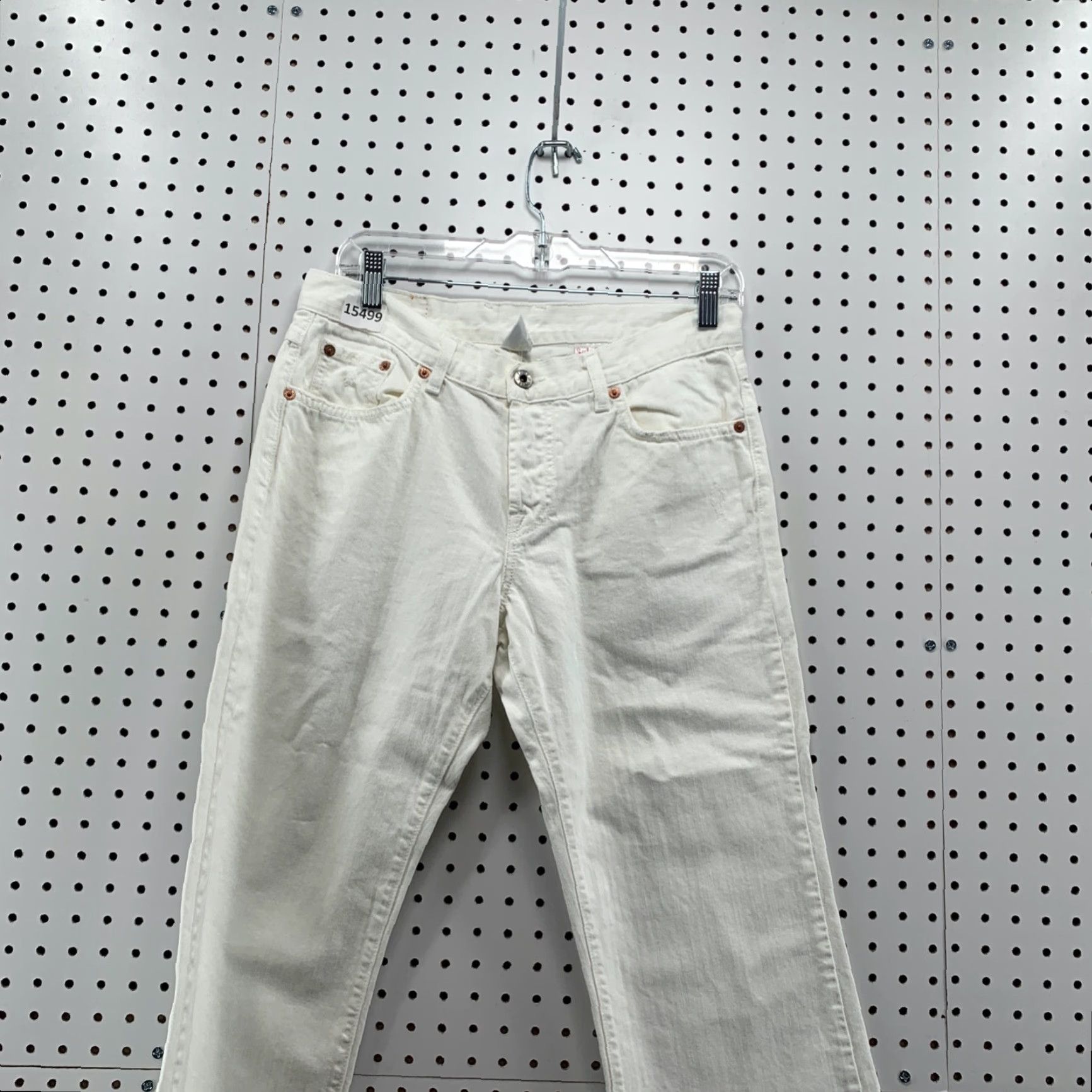 Lucky Brand VINTAGE Lucky Brand Jeans Main Selling Point White Dungarees Capris 32x23 Women 8/29 USA 1990s Womens Jeans Size 30" / US 8 / IT 44 - 6 Thumbnail