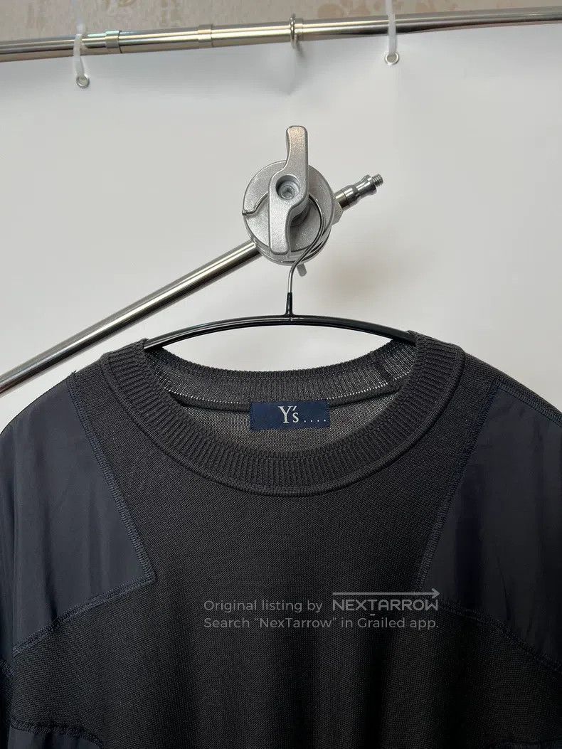 Yohji Yamamoto YOHJI YAMAMOTO Nylon patchwork draped knit shirt Size US L / EU 52-54 / 3 - 3 Thumbnail