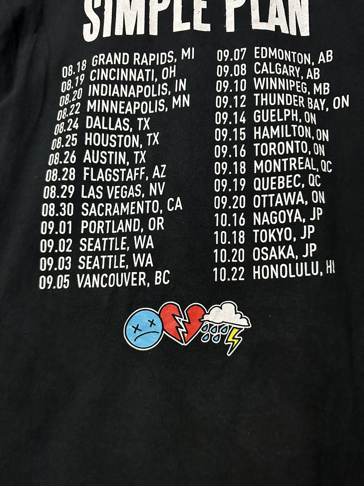 Band Tees Vintage Simple Plan Tour Sun Faded Tee Size US M / EU 48-50 / 2 - 8 Thumbnail