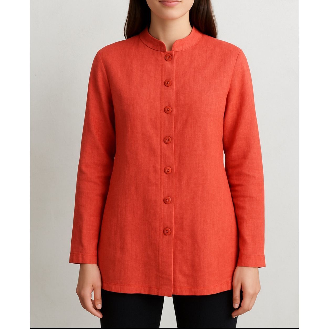 FLAX Flax soft red button front tunic top size medium Size M / US 6-8 / IT 42-44 - 1 Thumbnail