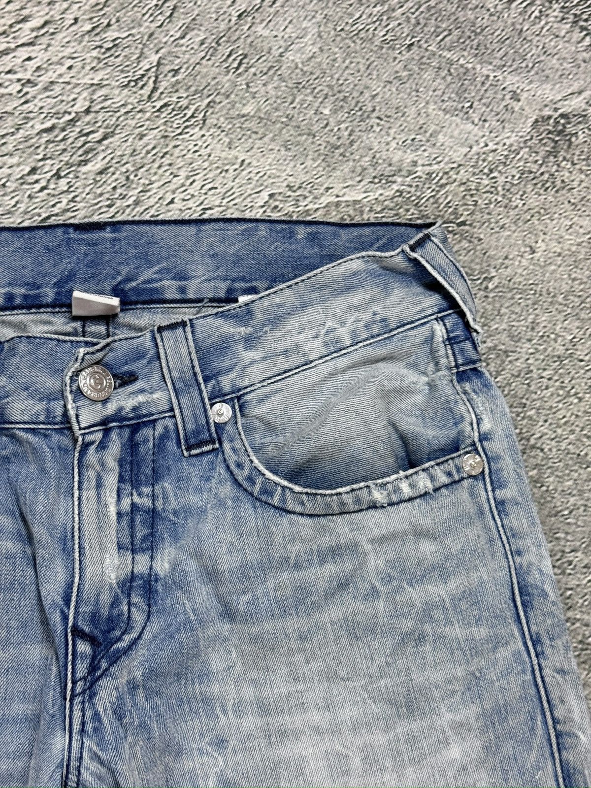 True Religion True Religion baby blue jeans black thick stitching straight Size US 32 / EU 48 - 9 Thumbnail