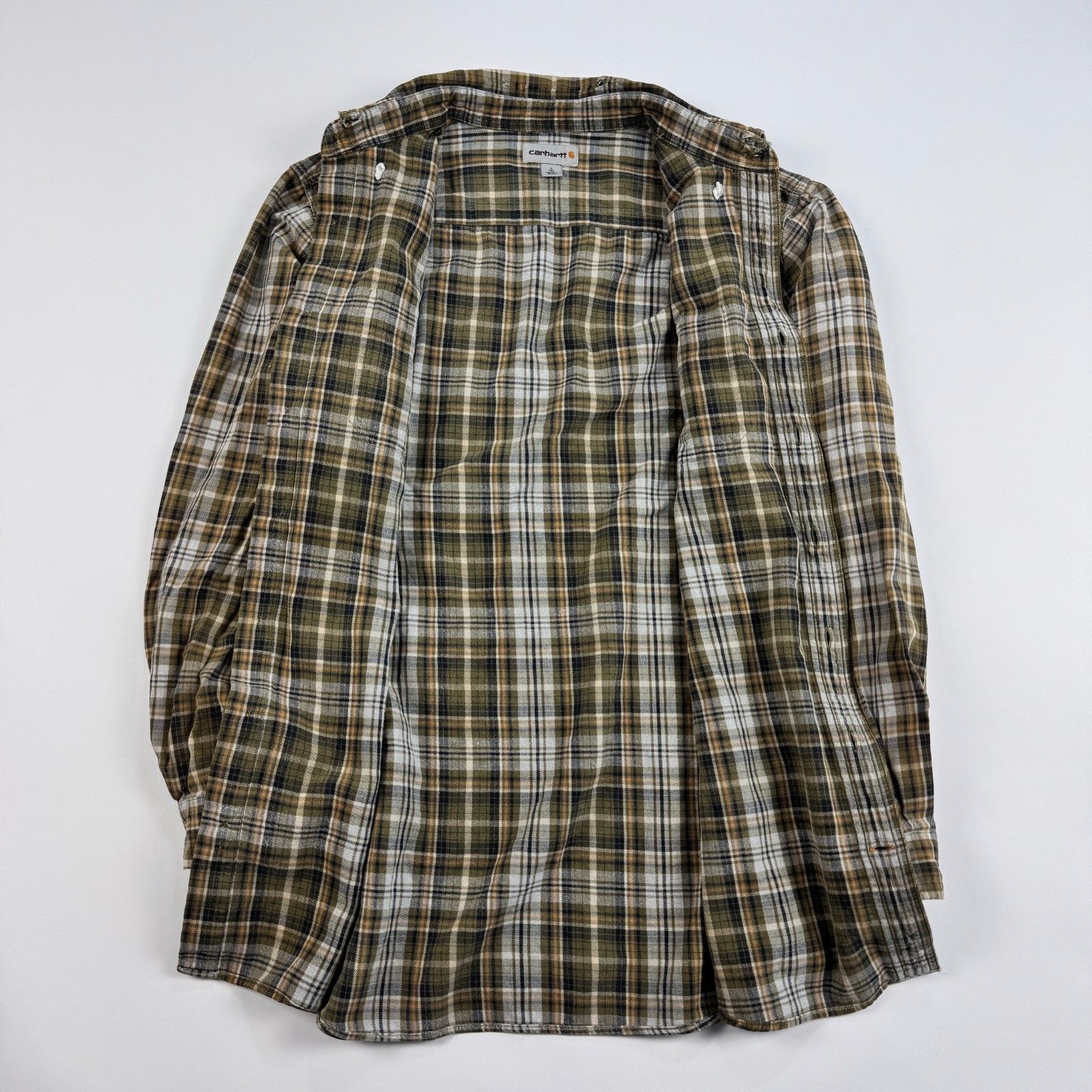 Carhartt Carhartt Plaid Flannel Shirt Distressed Workwear L Size US L / EU 52-54 / 3 - 9 Thumbnail
