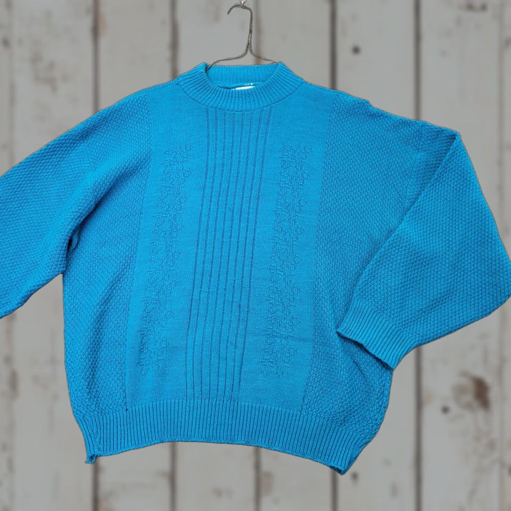 Vintage VINTAGE American Pride Blue Knit Crew Neck Pullover Sweater Size Large Womens Size L / US 10 / IT 46 - 1 Thumbnail