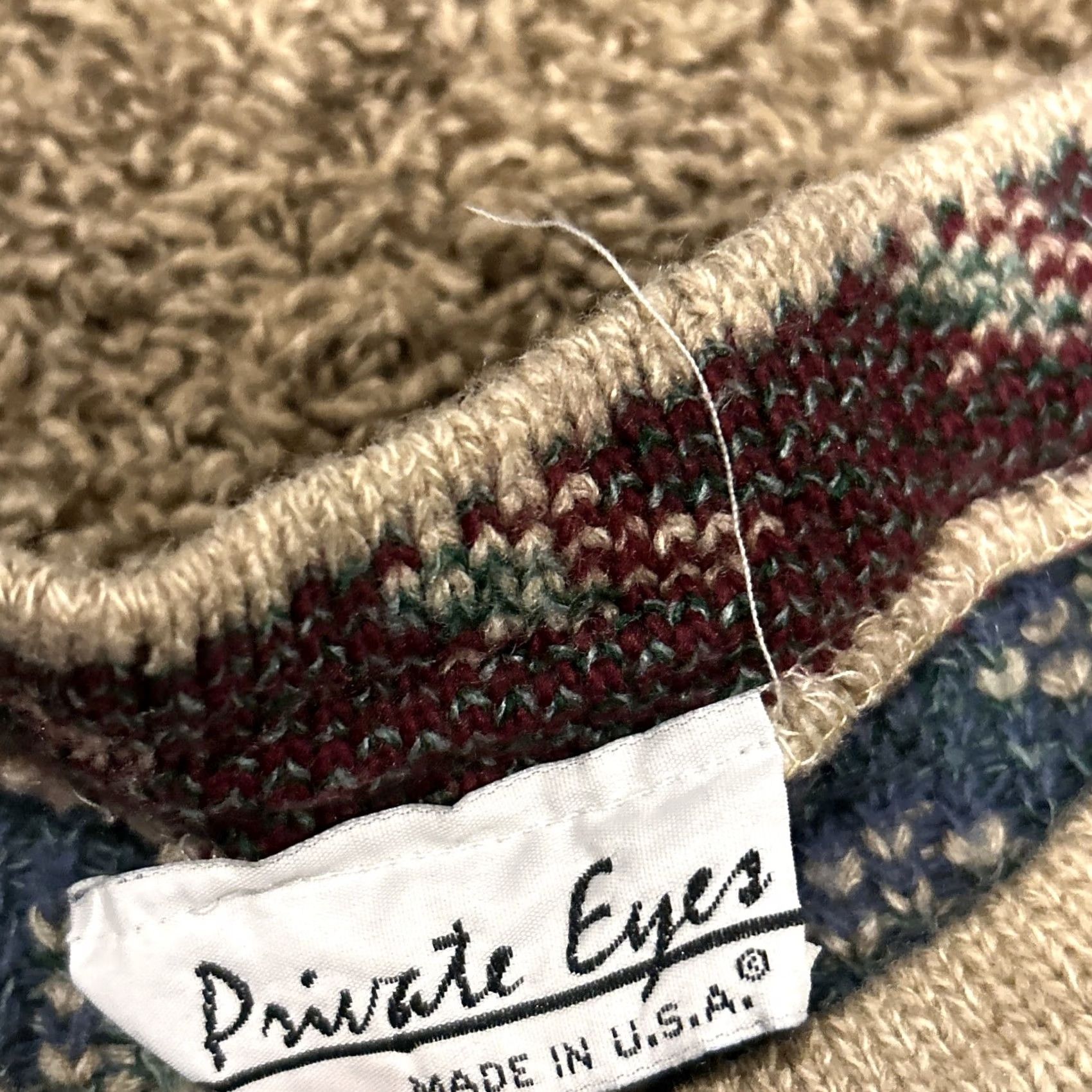 Vintage VINTAGE Private Eyes Sweater 1X Women Beige Floral Acrylic 1990s Winter Ladies Boys Girls Size XL / US 12-14 / IT 48-50 - 2 Thumbnail