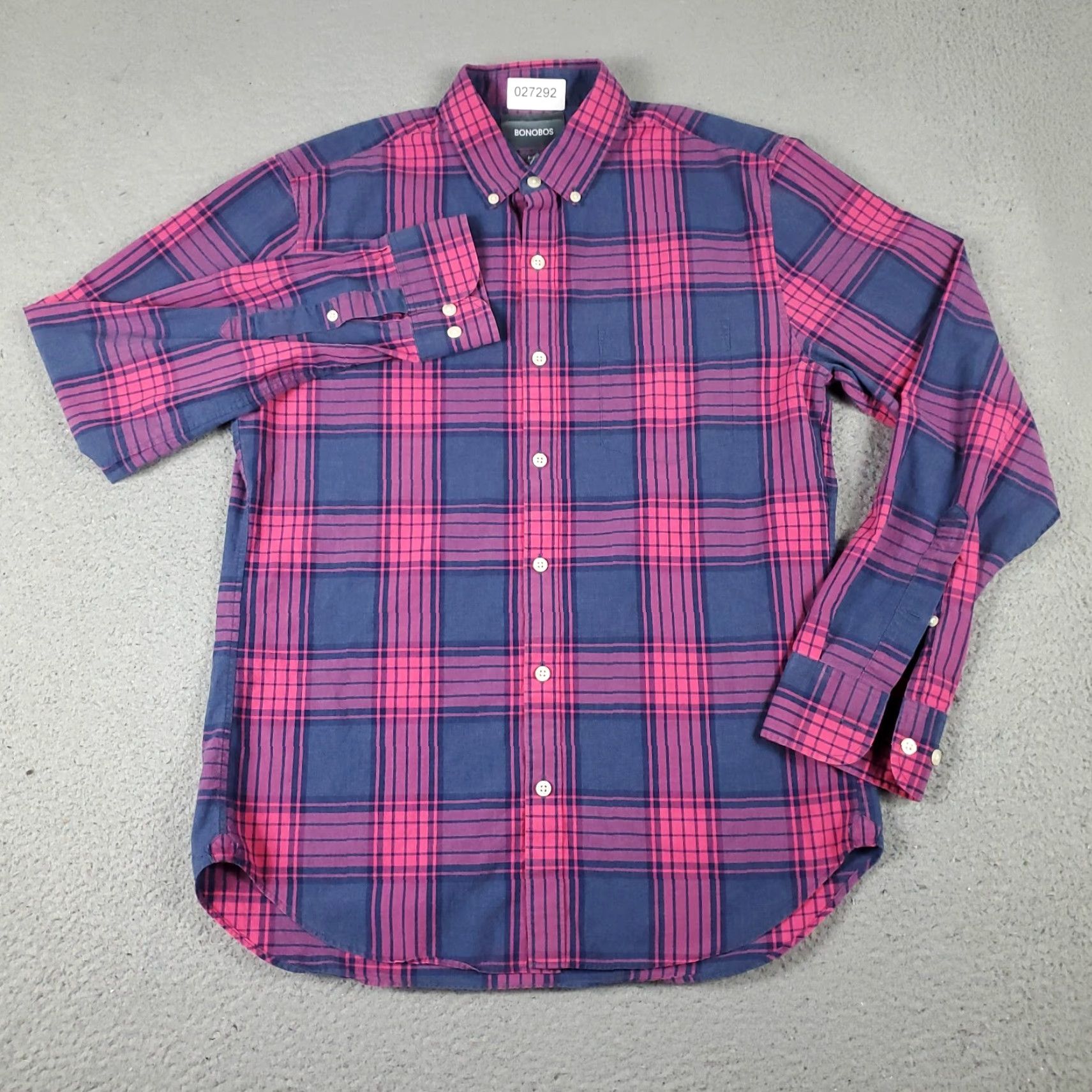 Bonobos Bonobos Shirt Mens M Pink Plaid Button-Up Long Sleeve Casual Classic Modern Preppy Size US M / EU 48-50 / 2 - 2 Thumbnail
