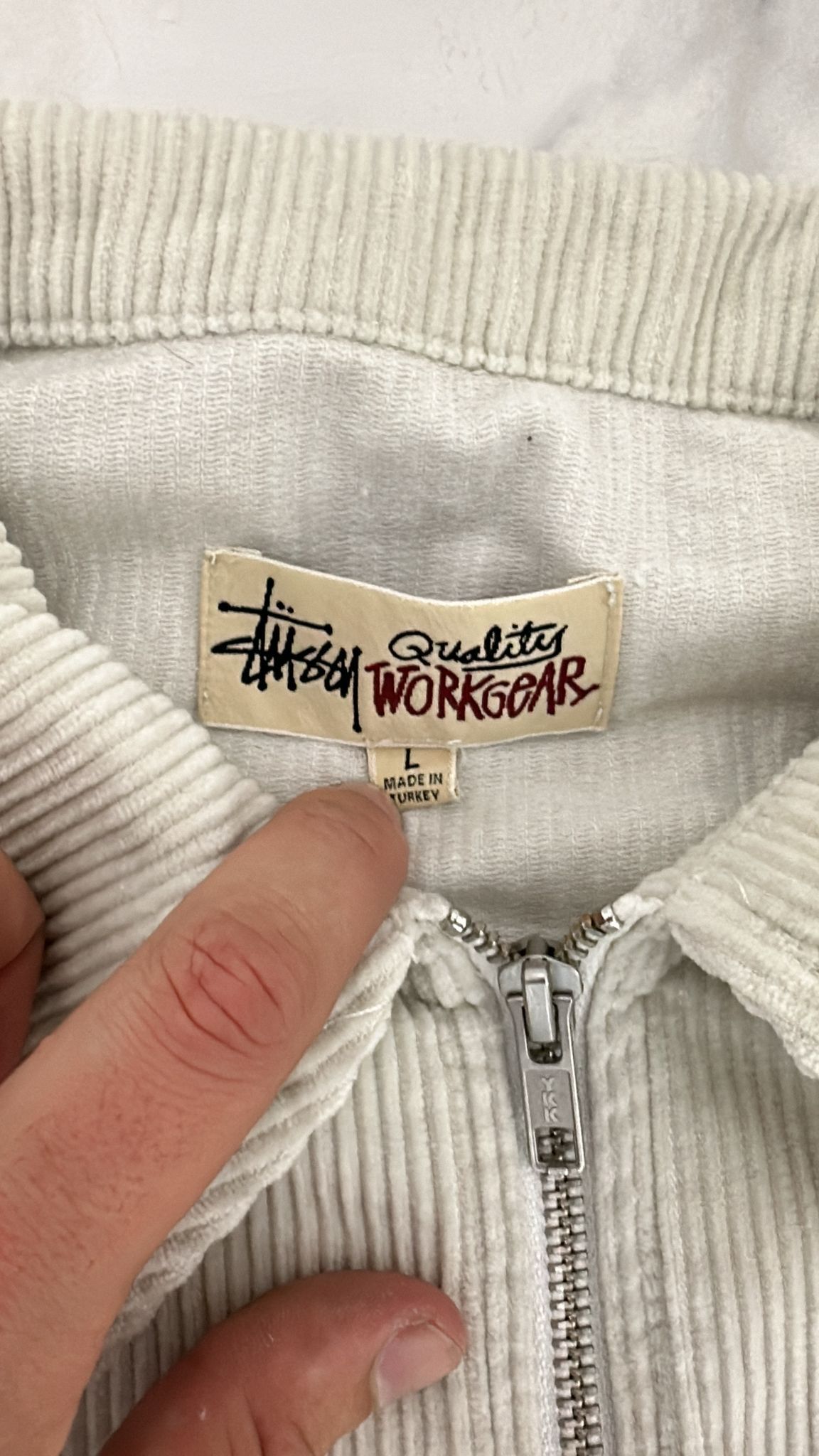 Stussy Stussy Wide Wale Cord Zip Shirt In Bone Size US L / EU 52-54 / 3 - 7 Thumbnail