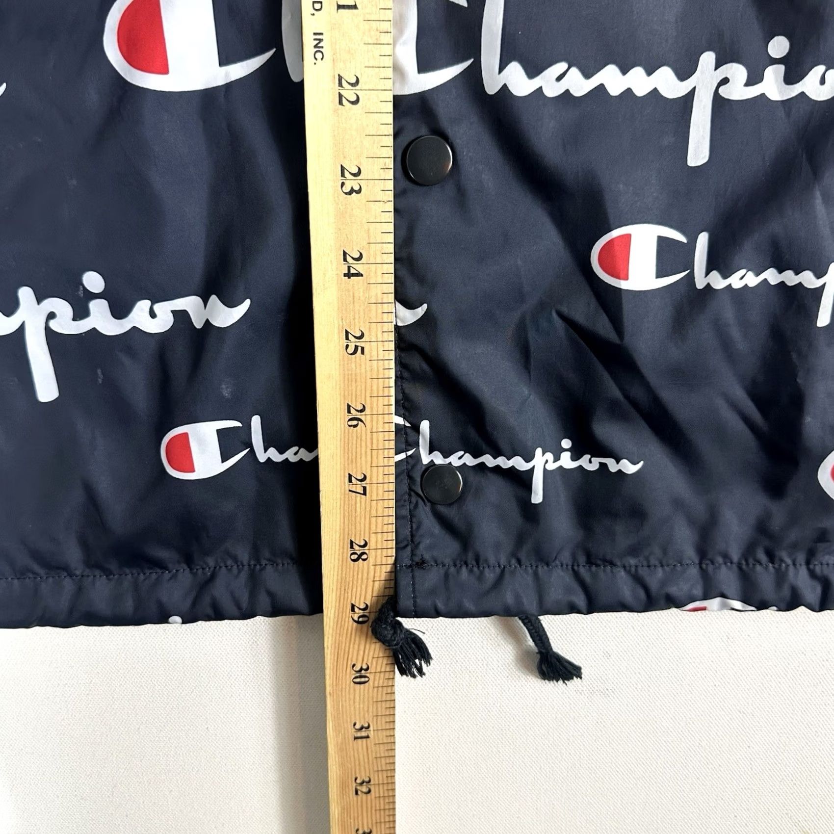 Champion Champion Windbreaker Jacket Blue M Snap Front Coaches All-Over Spell-Out Logo Men Size US M / EU 48-50 / 2 - 4 Thumbnail