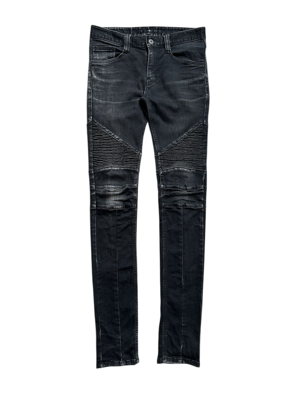 NO ID NO ID Washed Black Biker Skinny Denim Size US 31 - 1 Thumbnail