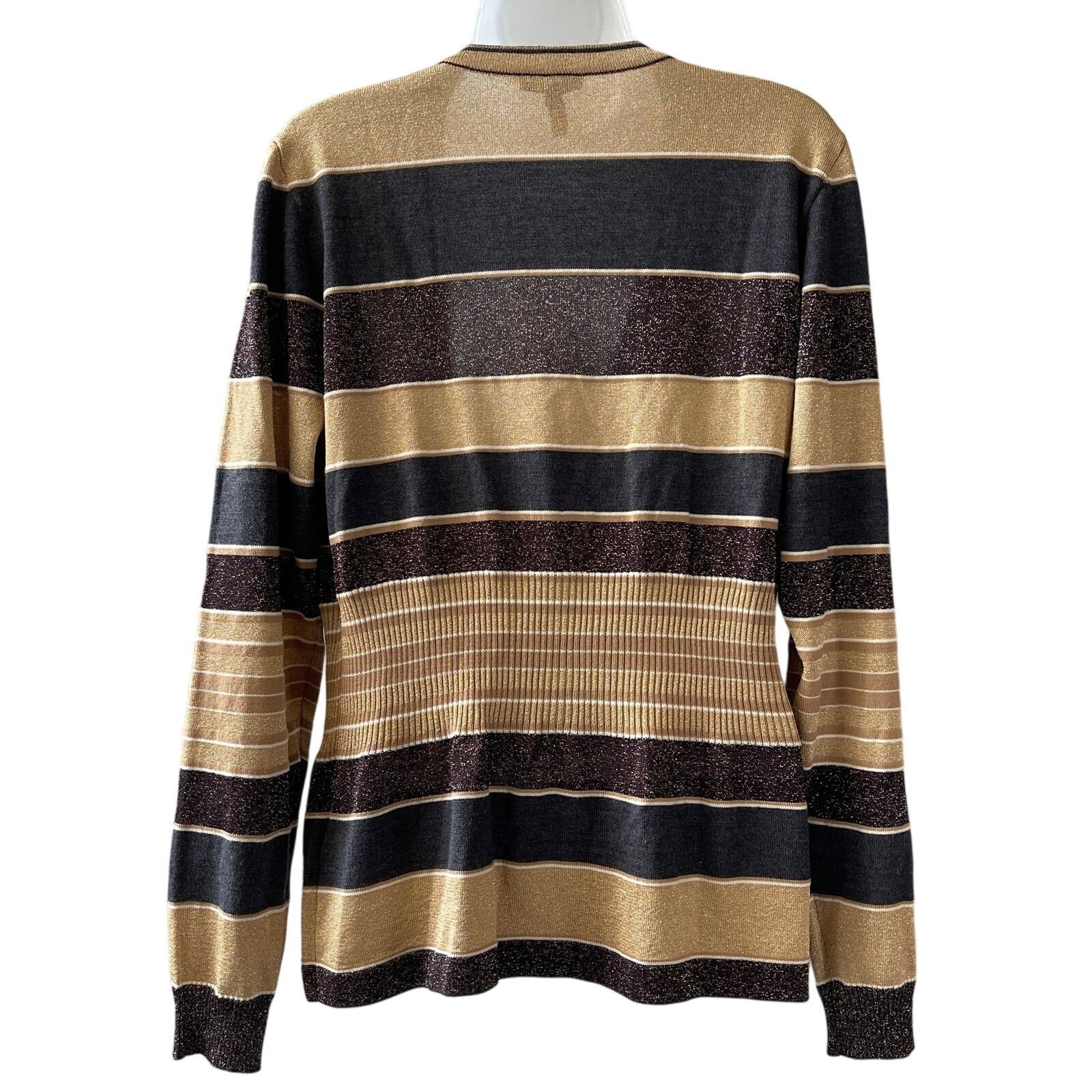 Escada ESCADA Metallic Striped Cardigan Sweater Size 40 or Medium Size M / US 6-8 / IT 42-44 - 2 Thumbnail