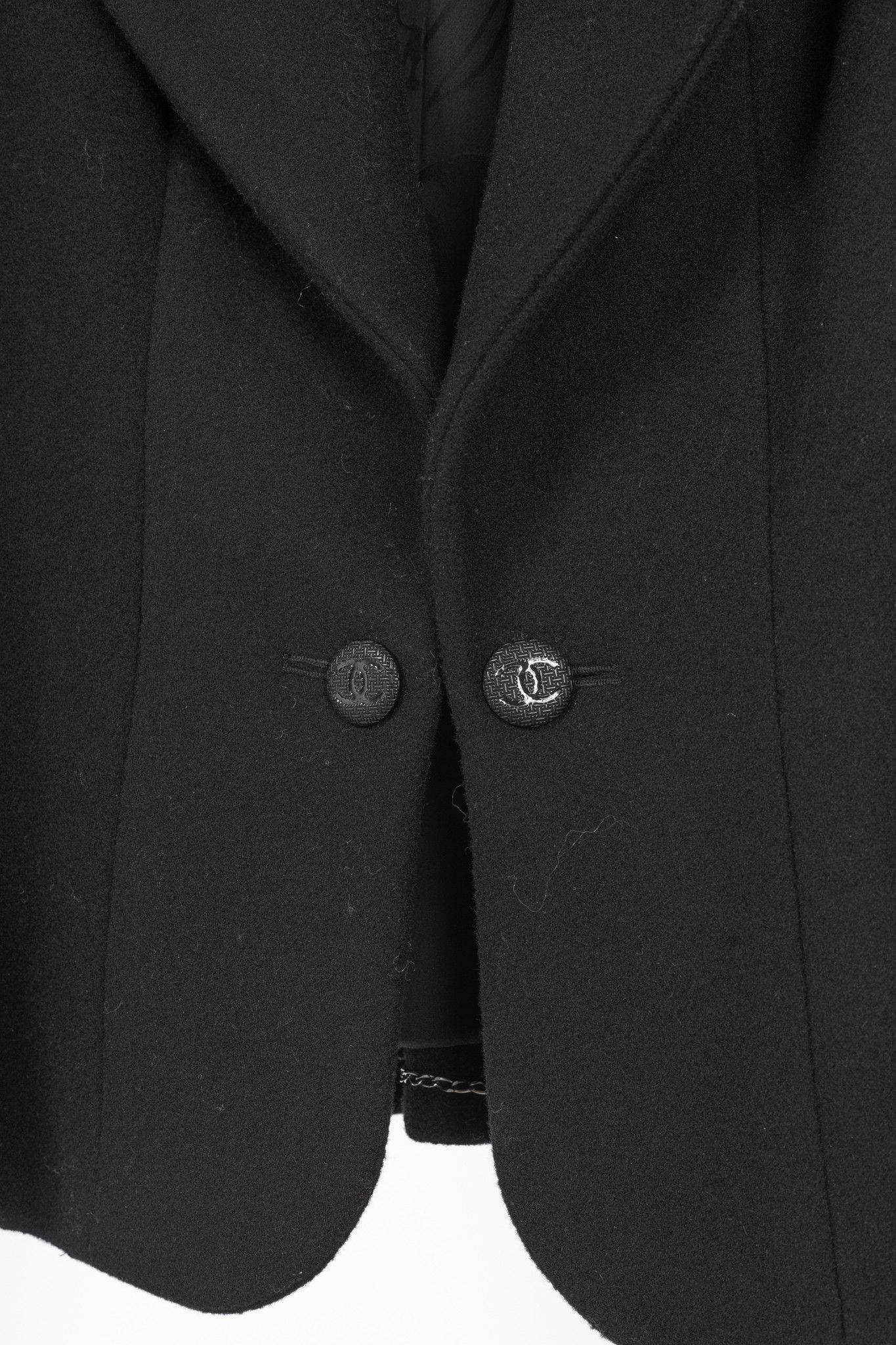 Chanel Chanel Black Wool-Blend Panelled Buttoned-Chain Blazer Size XS / US 0-2 / IT 36-38 - 8 Thumbnail