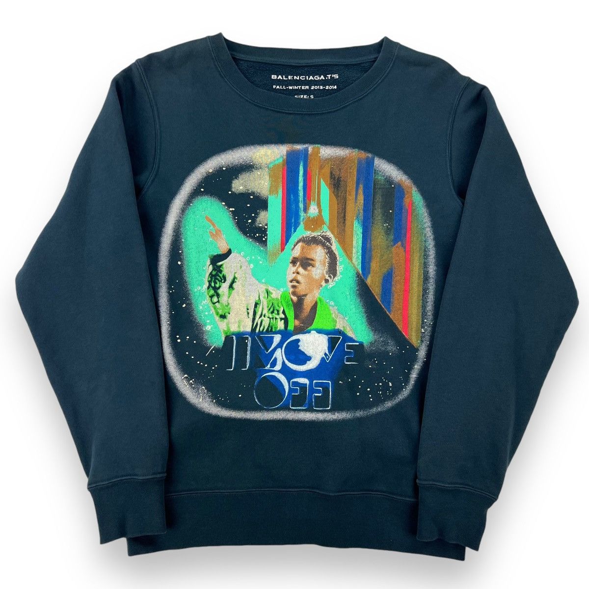 Balenciaga Balenciaga Glitter Girl Navy Sweatshirt Size US XS / EU 42 / 0 - 2 Thumbnail