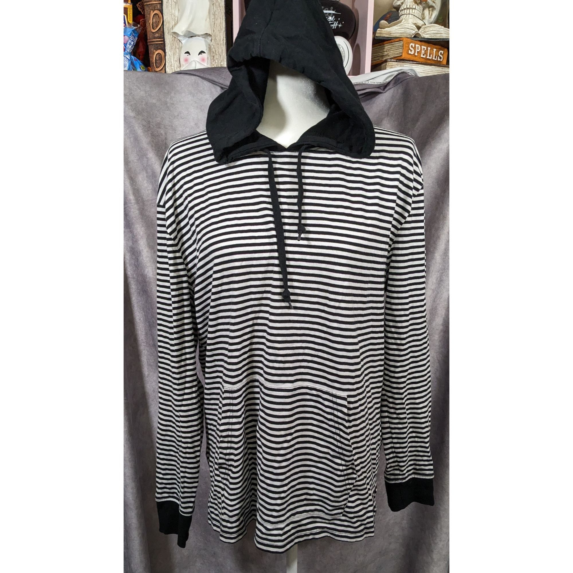 Zine Black And White Striped Hoodie from Zine by Zumiez Size US M / EU 48-50 / 2 - 6 Thumbnail