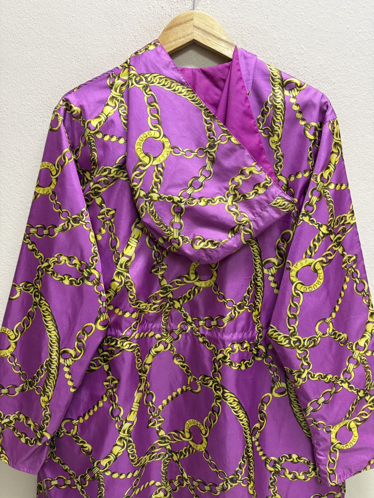 Fiorucci Vintage Fiorucci GoldChain Raincoat Parka Windbreaker Jacket Size XL / US 12-14 / IT 48-50 - 24 Thumbnail
