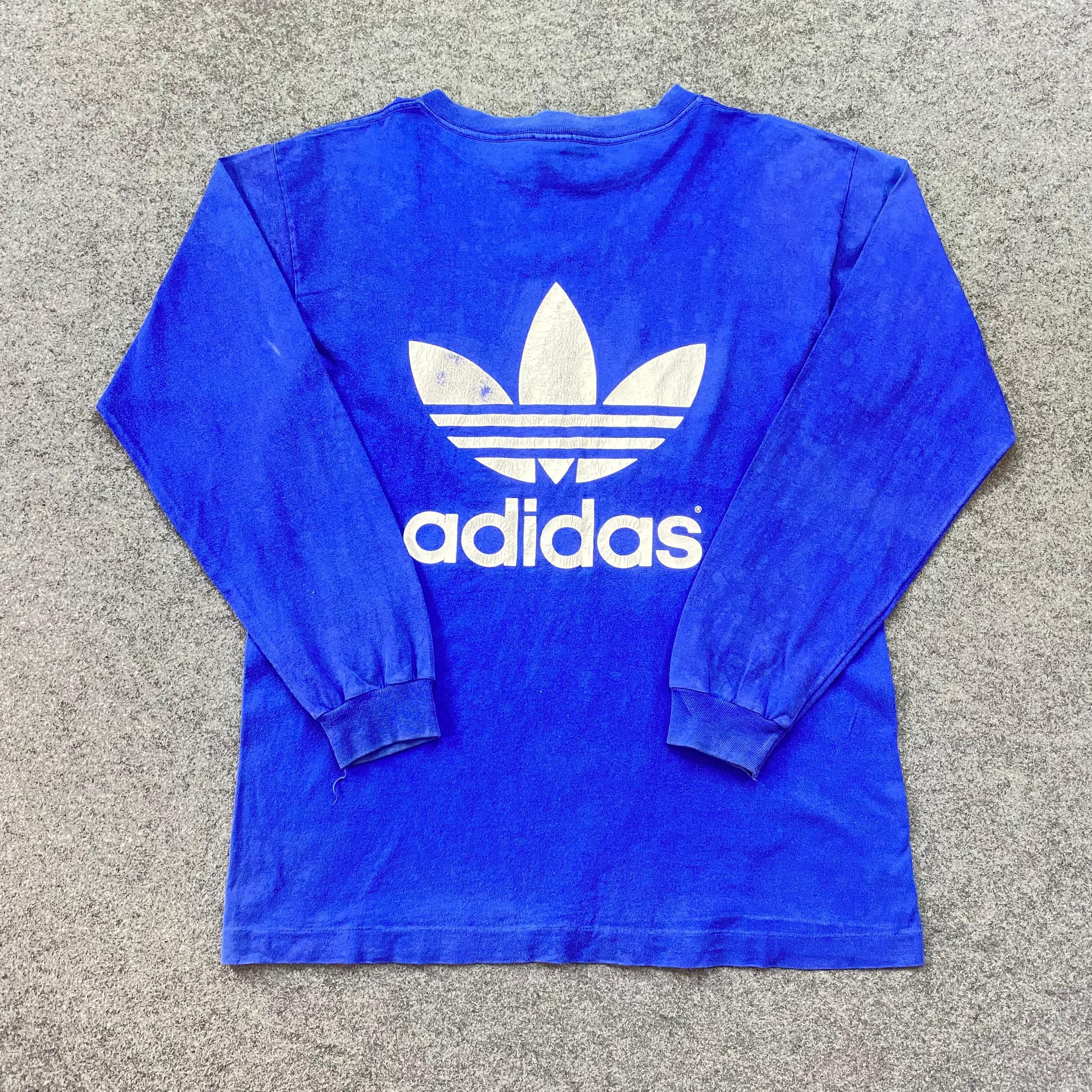 Adidas Vintage 90s Adidas Big Logo Long Sleeve Shirt Size US L / EU 52-54 / 3 - 2 Thumbnail