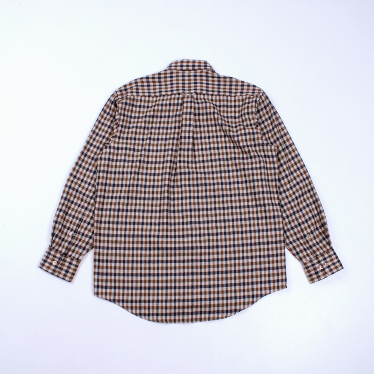 Aquascutum × Vintage Aquascutum Vintage Wool Plaid Long Sleeve Button Shirt Size US L / EU 52-54 / 3 - 10 Thumbnail