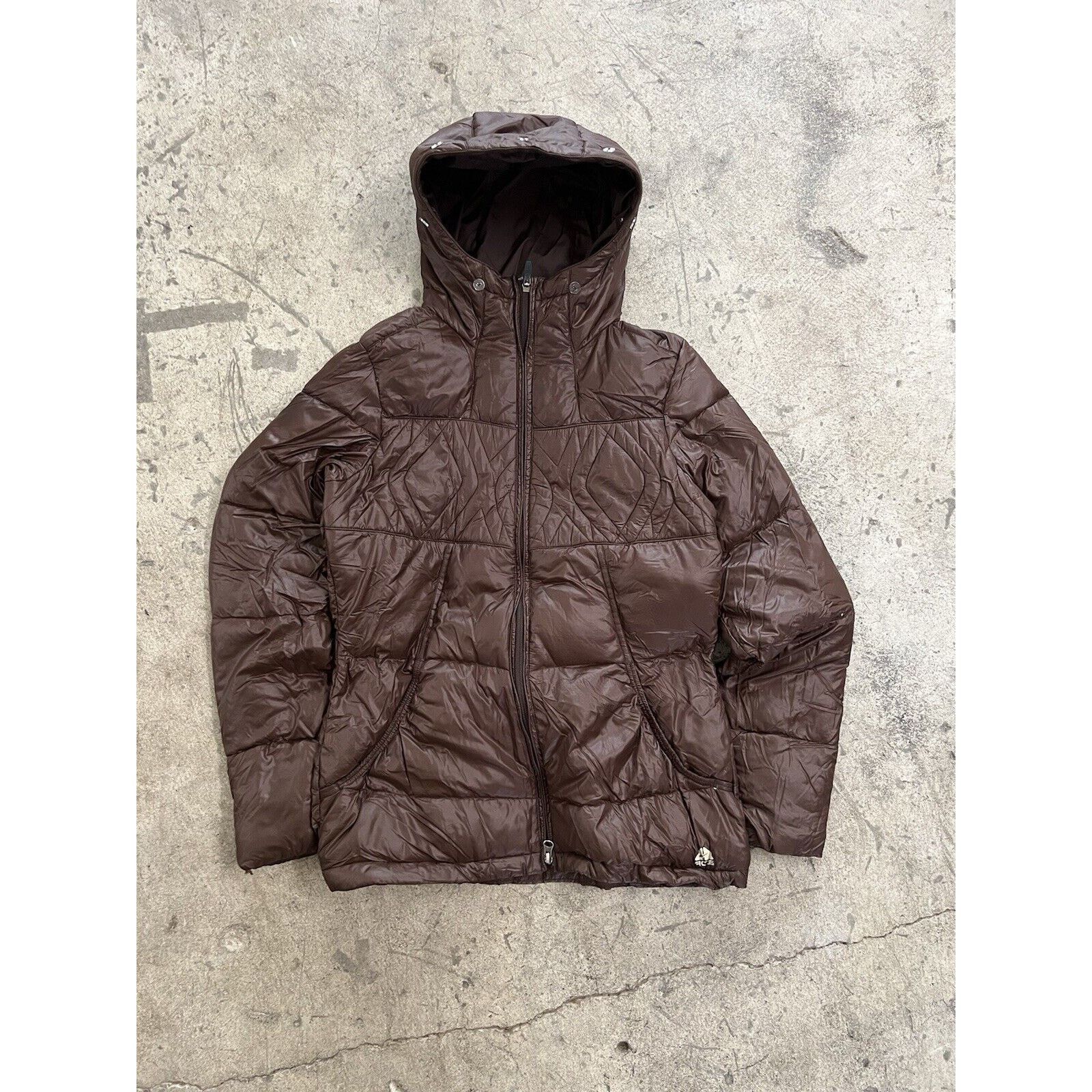 Nike ACG NIKE ACG 550 Fill Brown Down Jacket Size Small Quilted Size S / US 4 / IT 40 - 1 Thumbnail