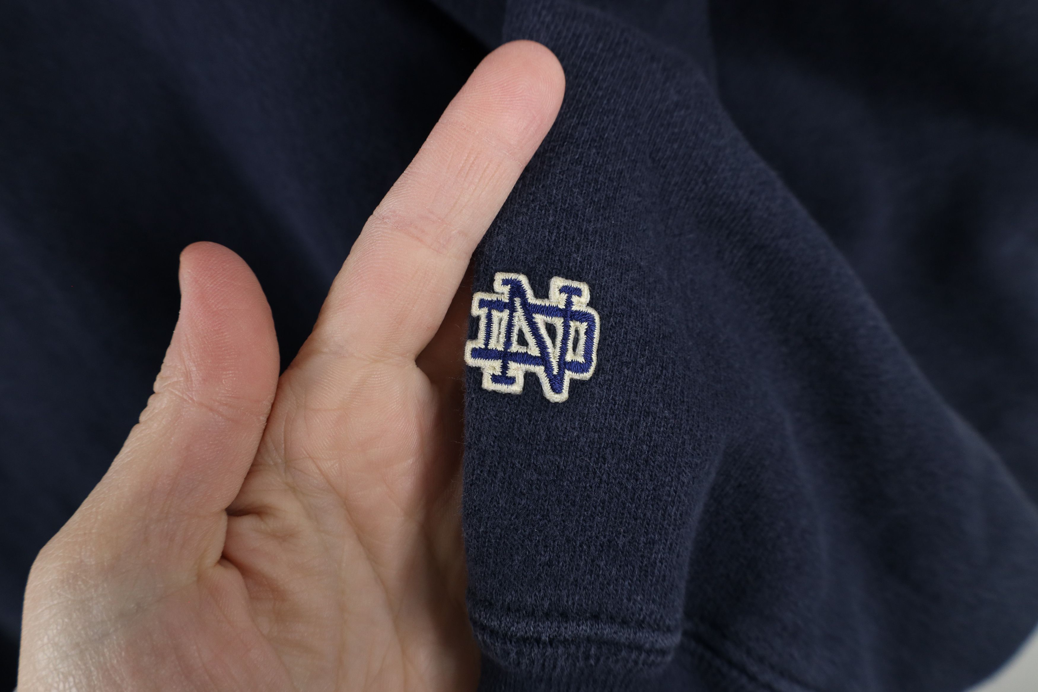 Vintage Vintage 90s Reverse Dame University Sweatshirt Blue Irish Size US XXL / EU 58 / 5 - 4 Thumbnail