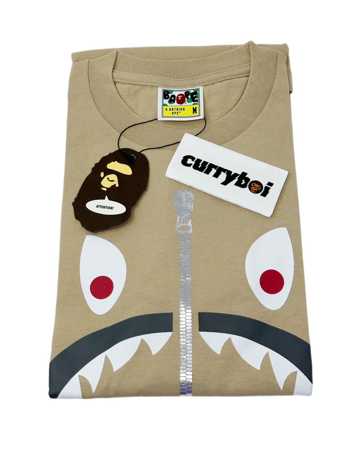 Bape BAPE Mad Shark Tee Beige Size US M / EU 48-50 / 2 - 3 Thumbnail