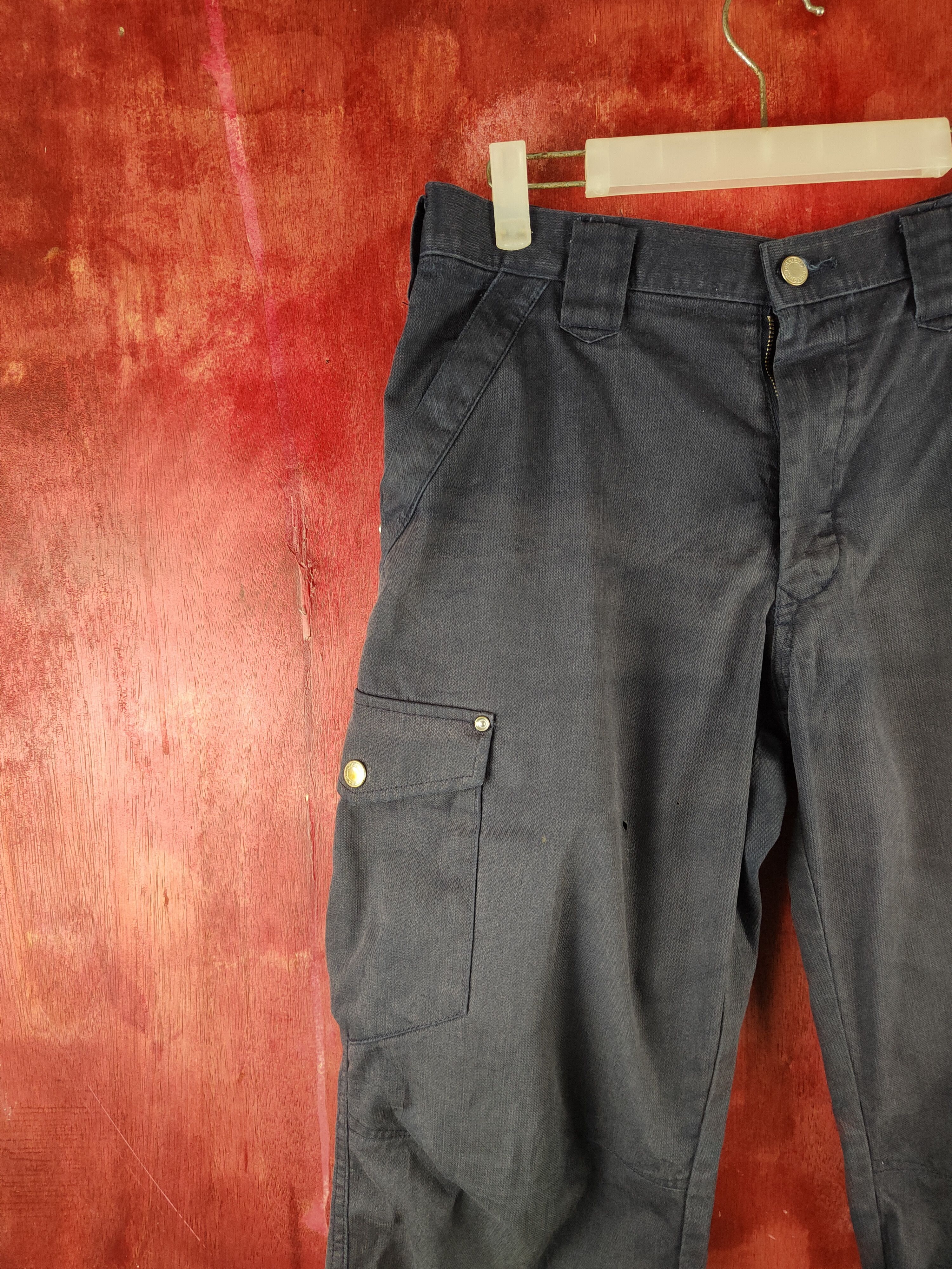 Japanese Brand Vintage Japanese Faded Dark Blue Cargo Pants N#S44 Size US 31 - 4 Thumbnail