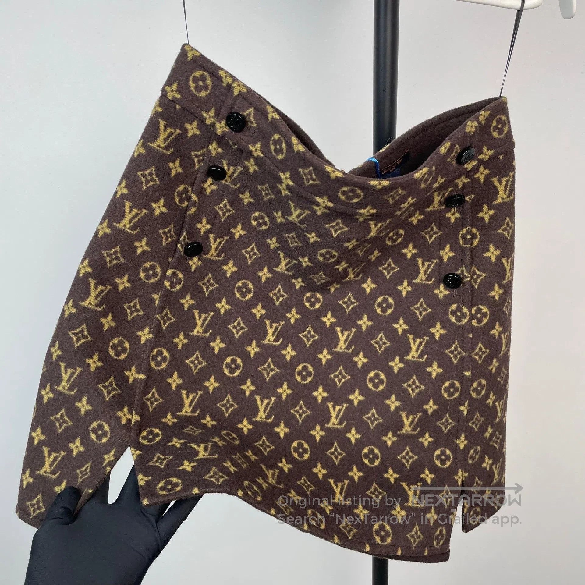 Louis Vuitton Louis Vuitton Brown Fleece Lined Camo Print Midi Skirt| Size 37" - 3 Thumbnail