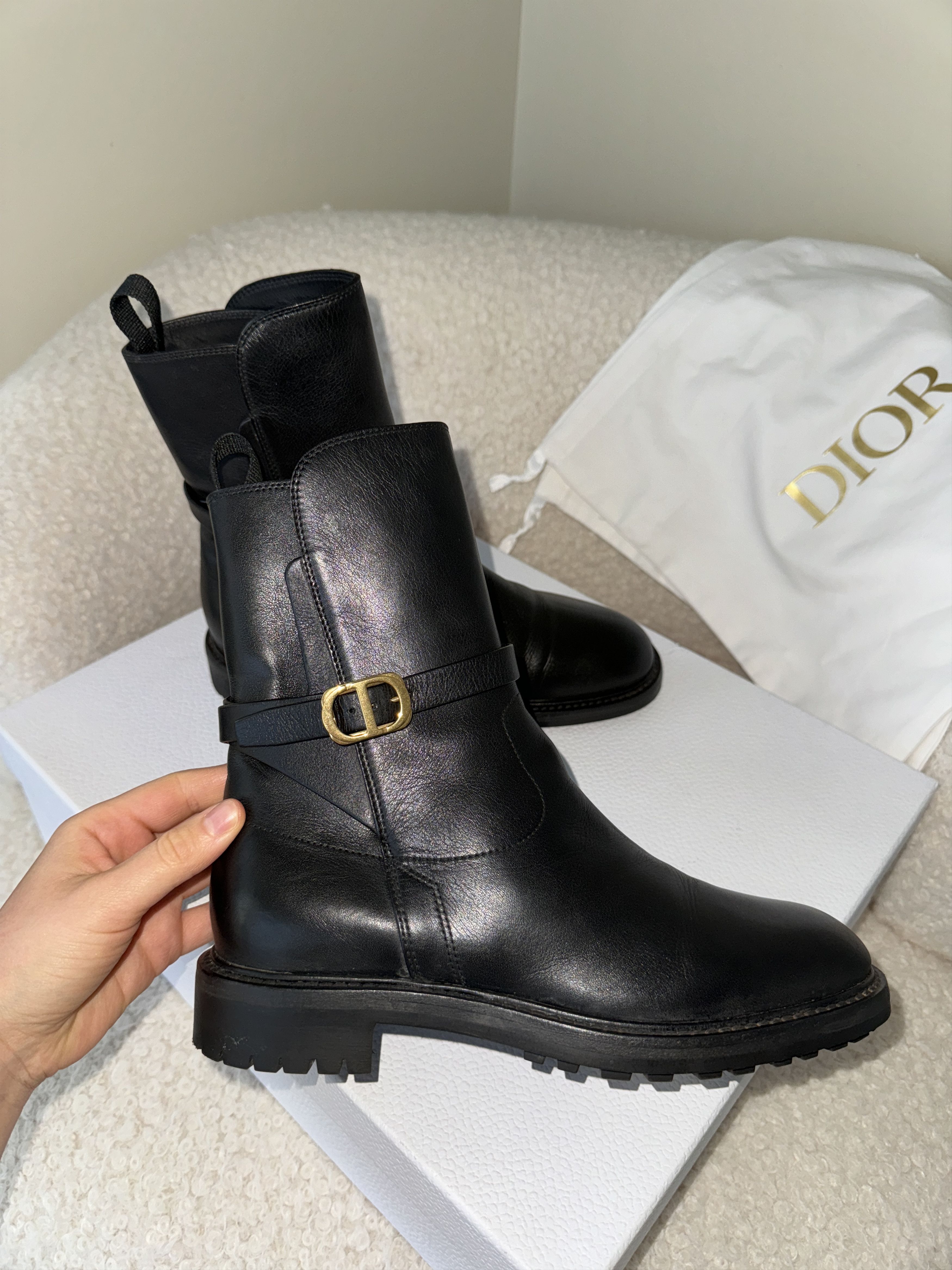 Dior Dior women ankle calfskin boots with CD signature buckle Size US 7.5 / IT 37.5 - 15 Thumbnail