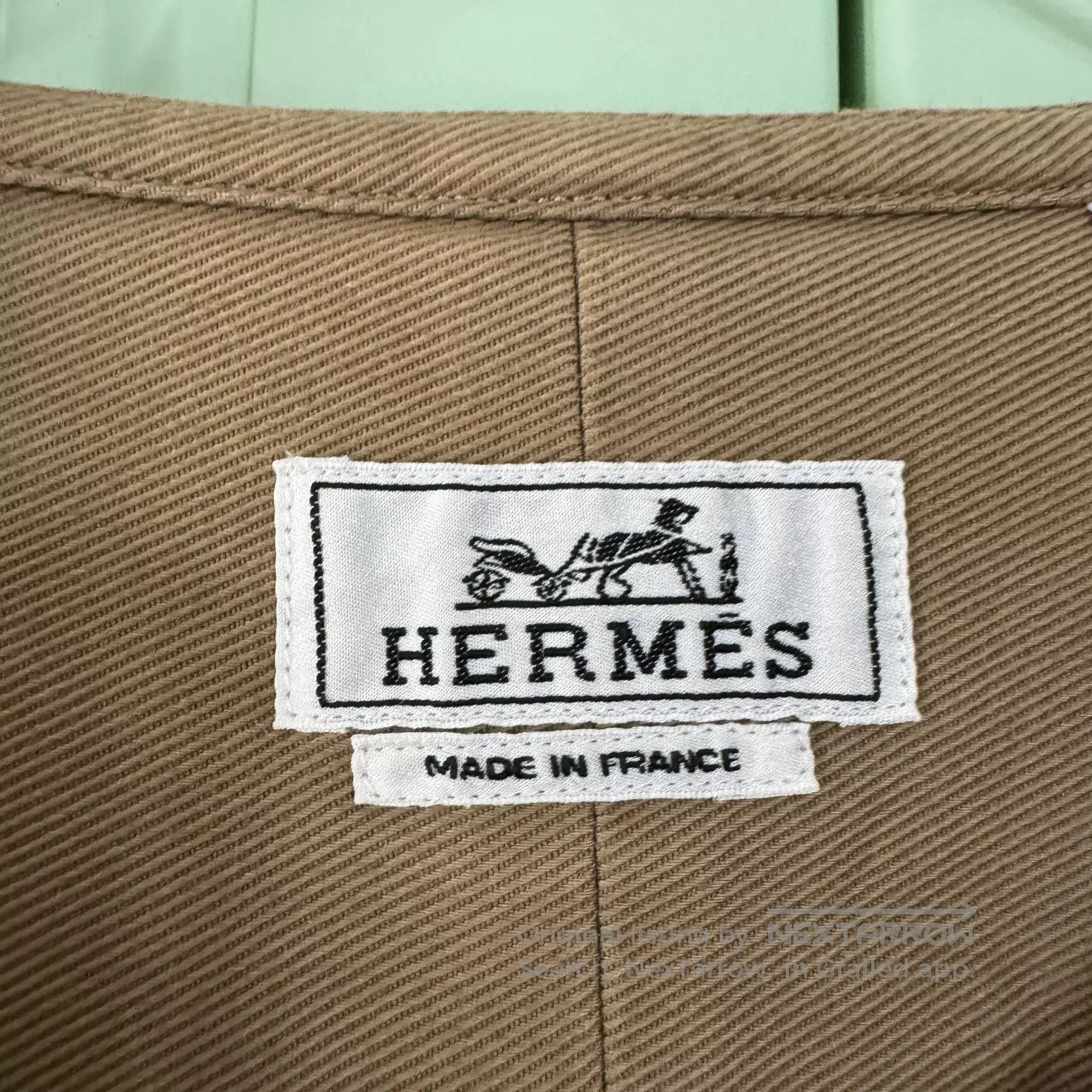 Hermes Hermes Men's Beige Cotton Shirt Jacket. Size US XXS / EU 40 - 3 Thumbnail
