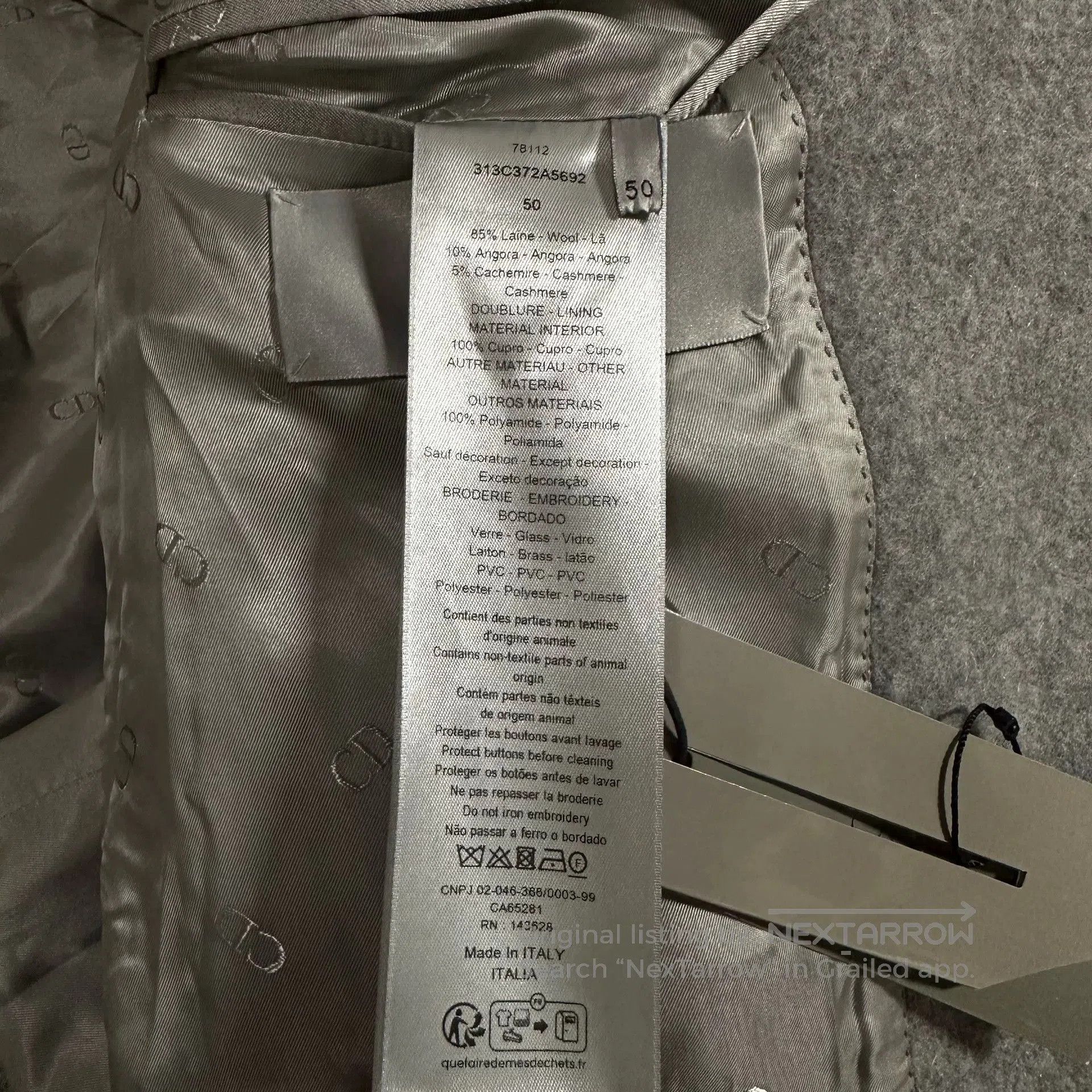 Dior Dior Man Gray Crystal Collar Overcoat. Size US L / EU 52-54 / 3 - 6 Thumbnail