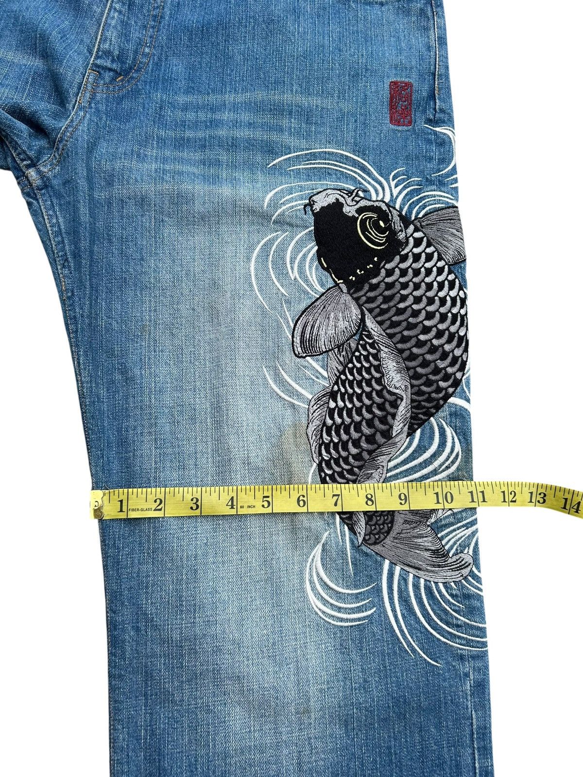 Kapital KARAKURI Japanese Brand Rare Big Koi Denim Jeans Size US 38 / EU 54 - 24 Thumbnail