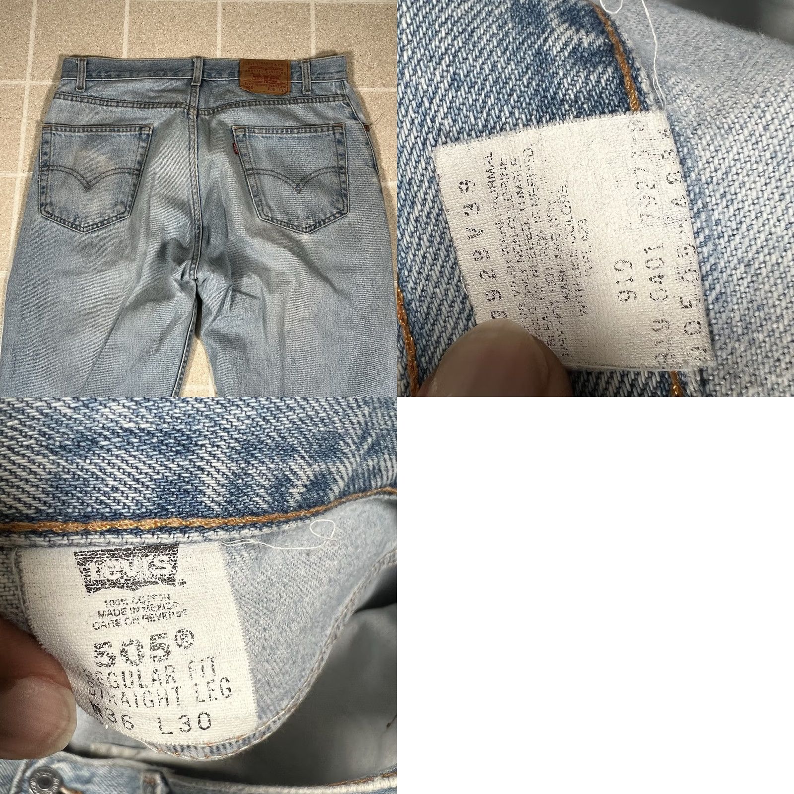 Levi's VINTAGE Levi's 505 Jeans Blue Denim Light Distressed 36x30 Straight Men Size US 36 / EU 52 - 8 Thumbnail