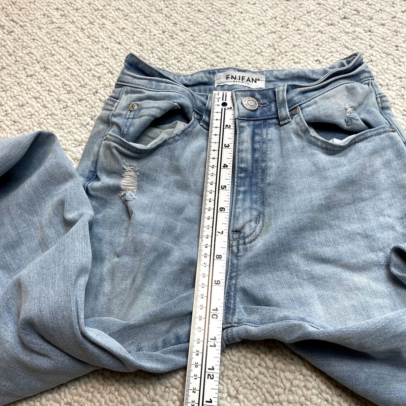 Denime Enjean Jeans Juniors Skinny Distressed Ripped Denim Light Wash 24x25 1 Teen Blue Jeans Girls Boys Size 42" / US 20 - 7 Thumbnail