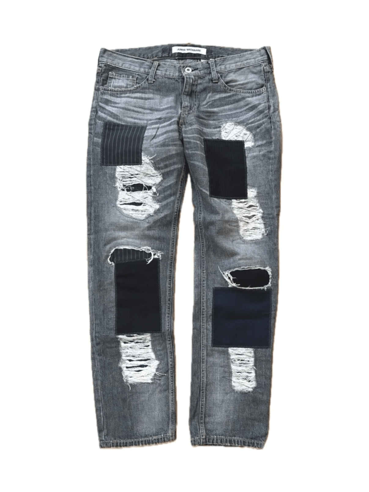 Junya Watanabe junya watanabe patchwork distressed low-rise jeans Size US 34 / EU 50 - 1 Thumbnail