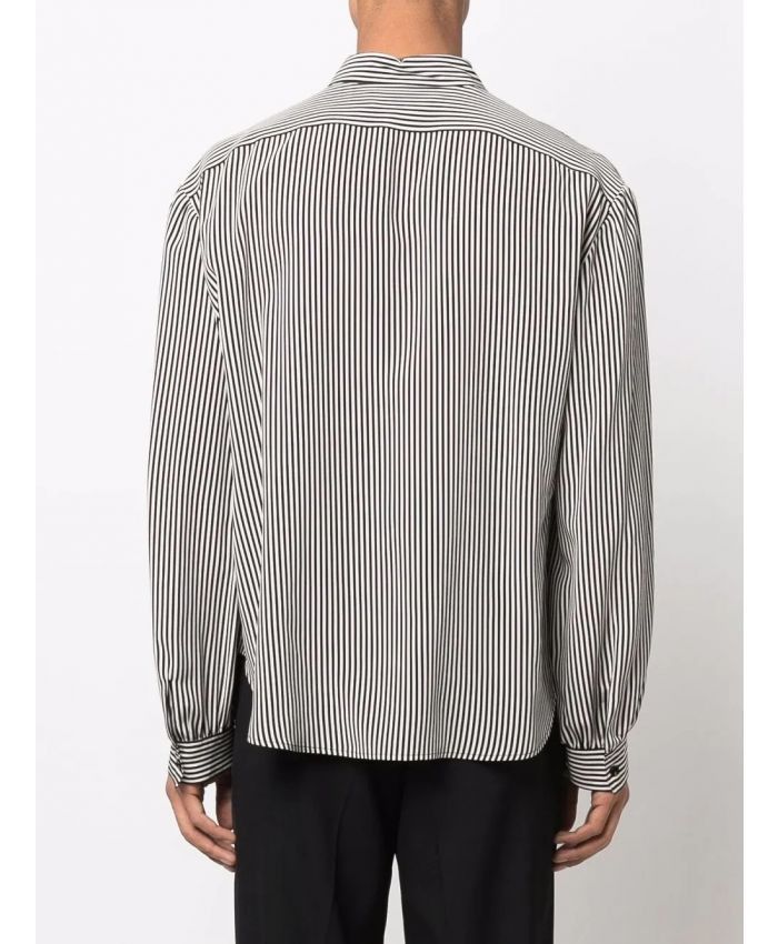 Saint Laurent Paris o1bcso1str1124 Striped Crepe Oversized Shirts in Black/White Size US XXL / EU 58 / 5 - 4 Thumbnail