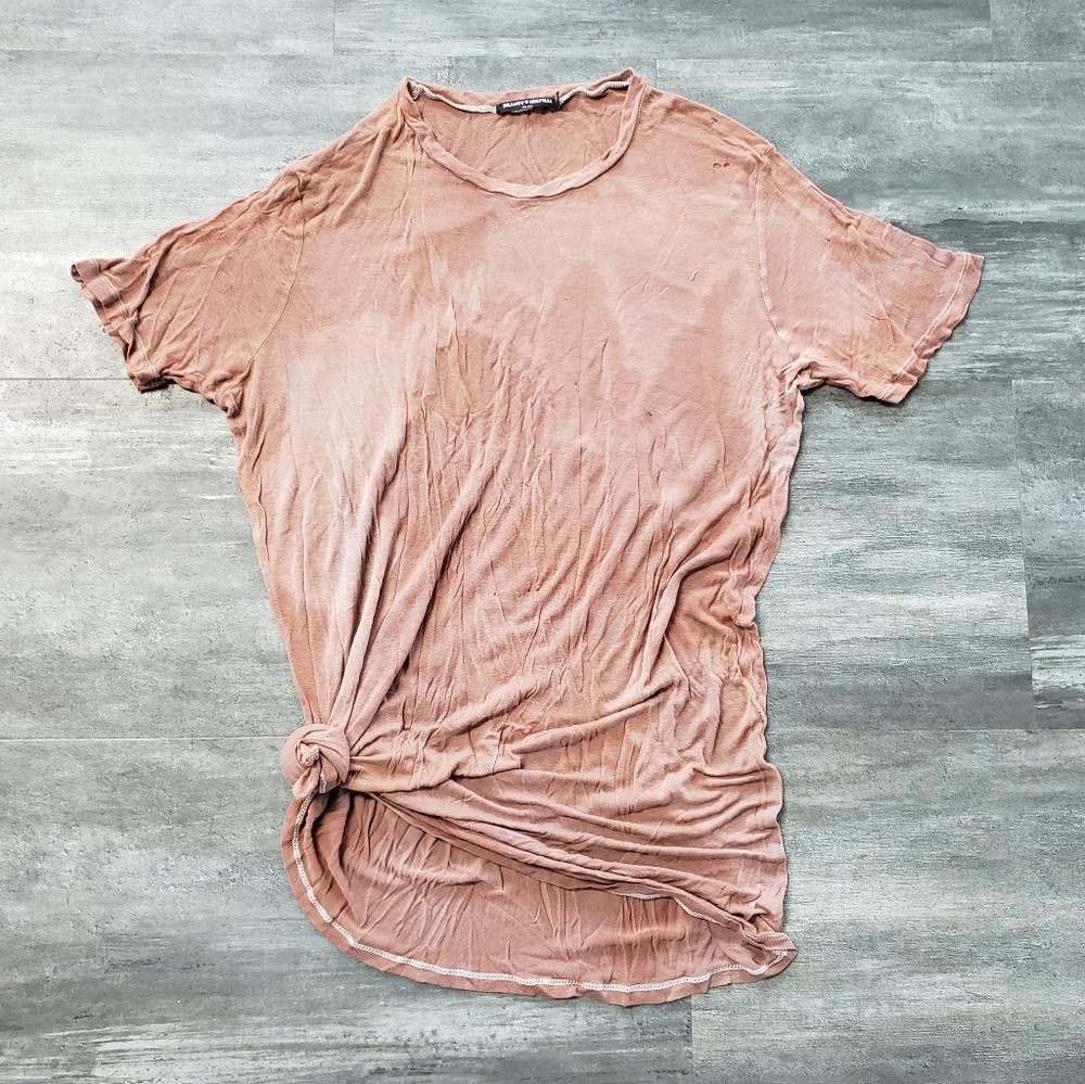 Designer Chocolate Oversized BM Distressed Short Sleeve Size ONE SIZE - 2 Thumbnail