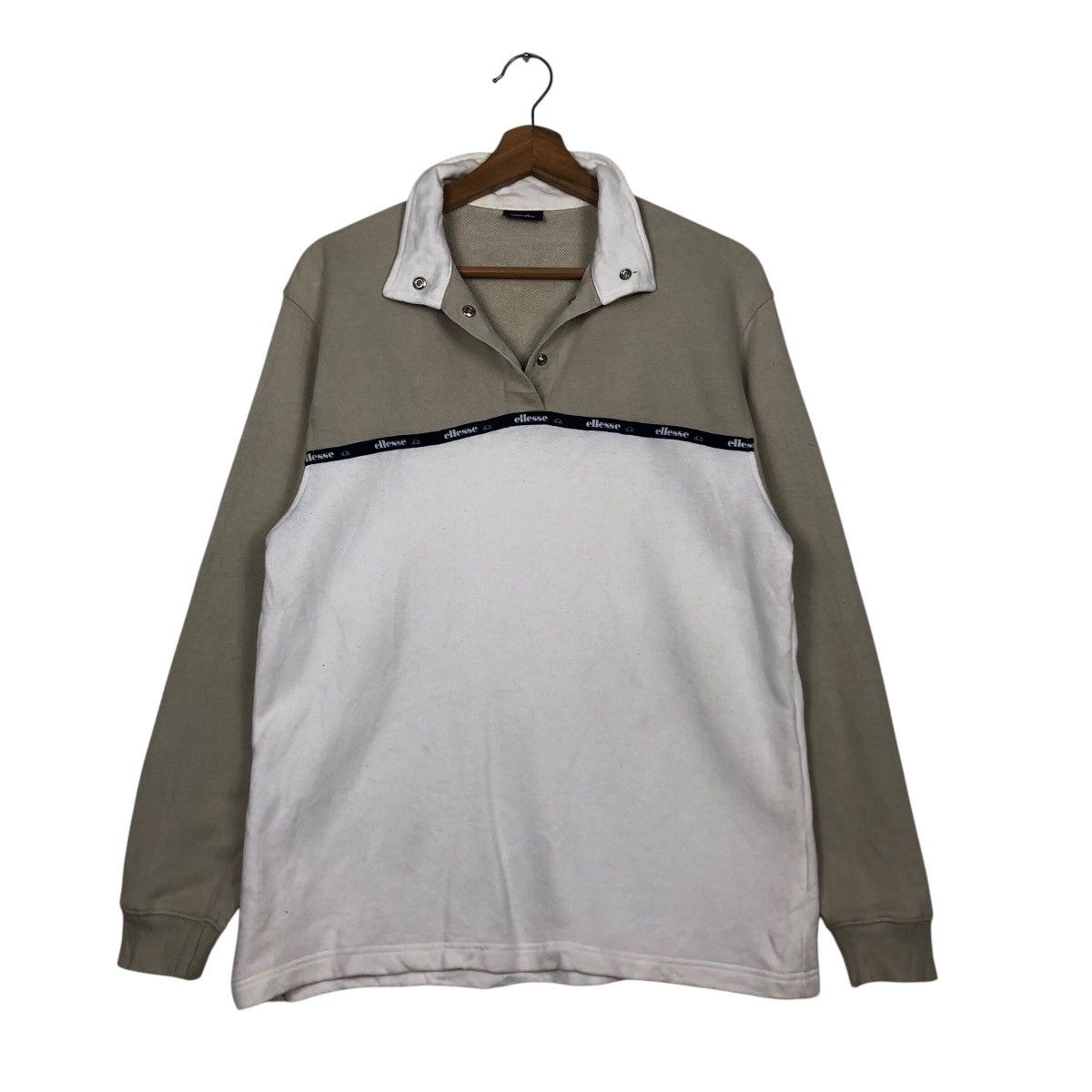 Ellesse × Japanese Brand × Vintage 📌Vintage Half Button Collar Ellesse Streetwear Size US L / EU 52-54 / 3 - 12 Thumbnail