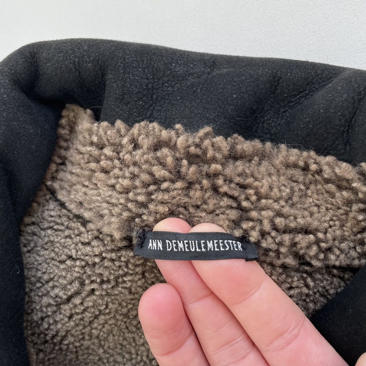 Ann Demeulemeester Early 2000s Black/Brown Shearling Jacket Size US M / EU 48-50 / 2 - 6 Thumbnail