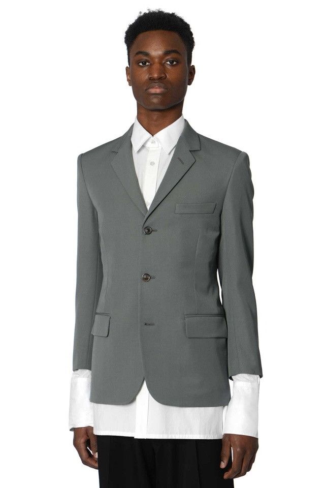 Maison Margiela o1y1124 Wool Blazer Jacket in Grey Size US XXS / EU 40 - 1 Thumbnail